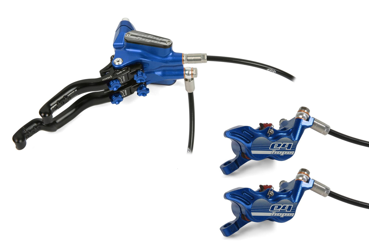 Hope Tech 3 E4 Duo Disc Brake-Right-Blue-Standard-BRINK