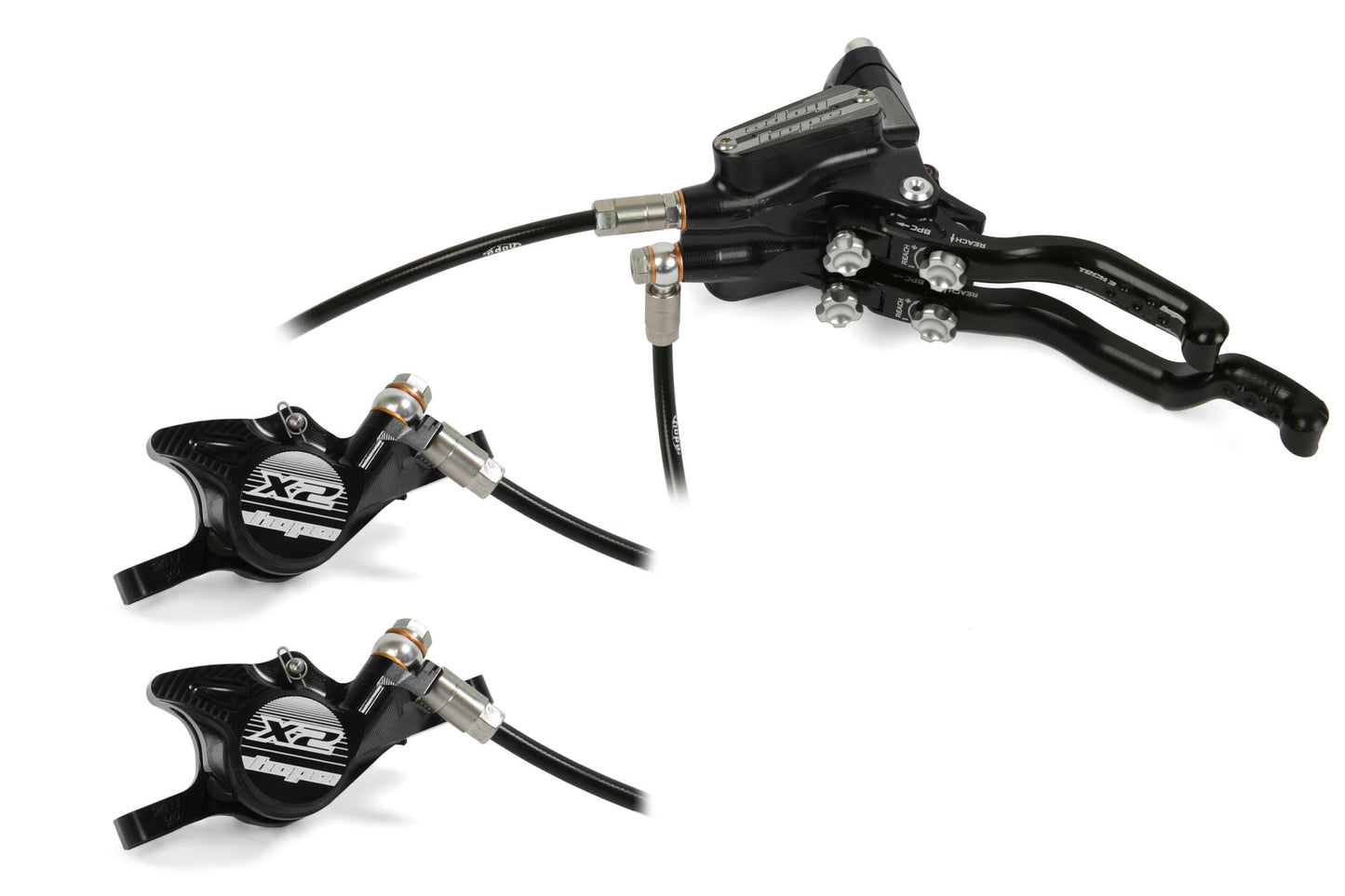 Hope Tech 3 X2 Duo Disc Brake-Left-Black-Standard-BRINK