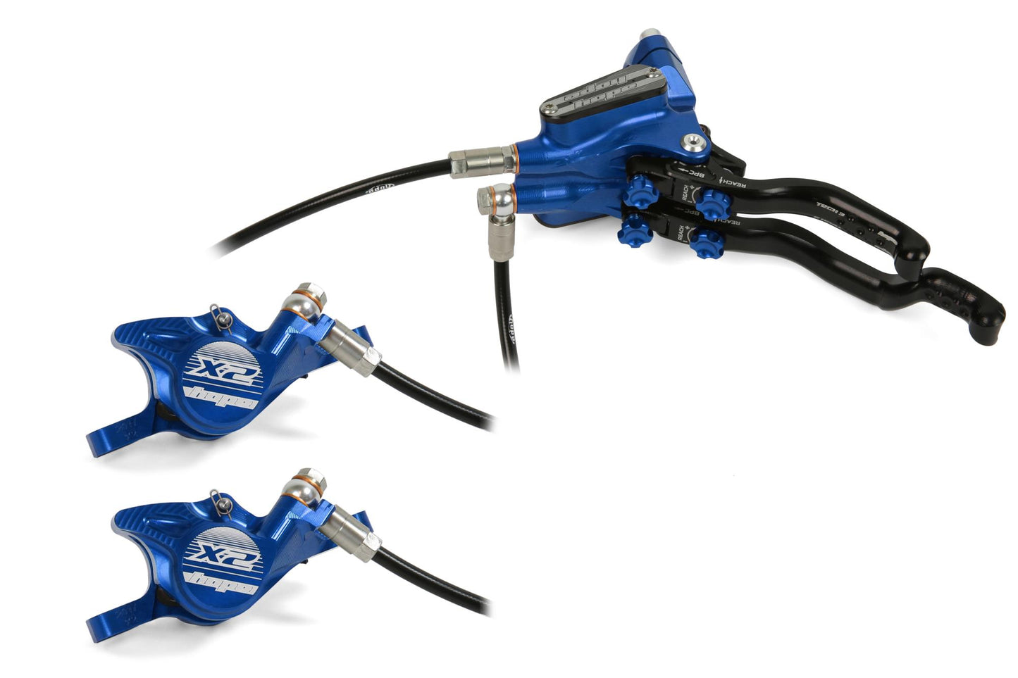 Hope Tech 3 X2 Duo Disc Brake-Left-Blue-Standard-BRINK