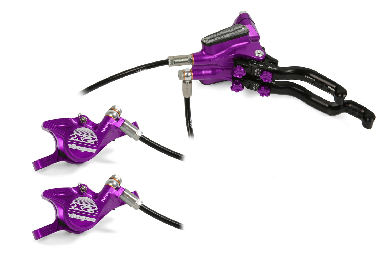 Hope Tech 3 X2 Duo Disc Brake-Left-Purple-Standard-BRINK