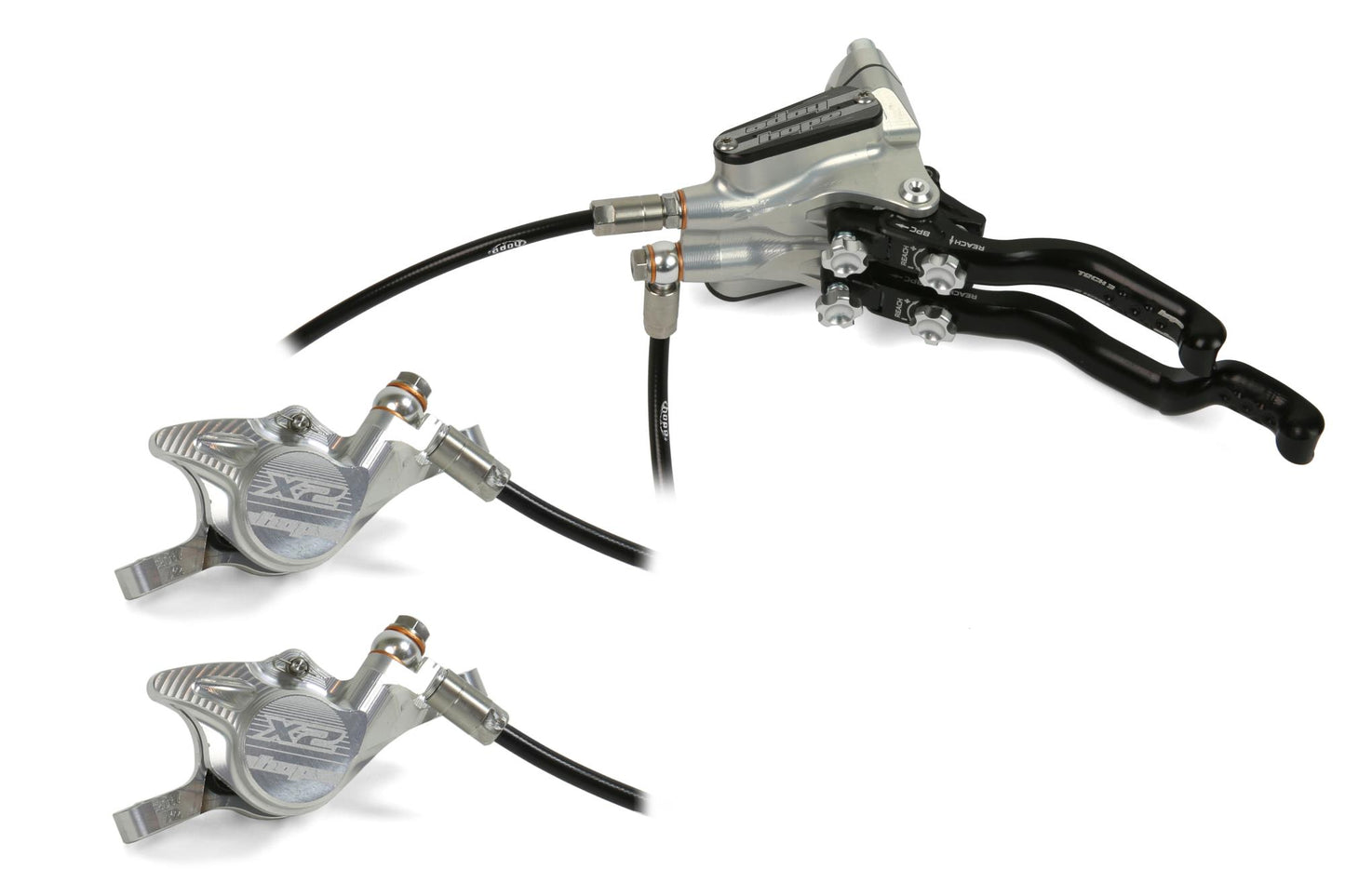 Hope Tech 3 X2 Duo Disc Brake-Left-Silver-Standard-BRINK