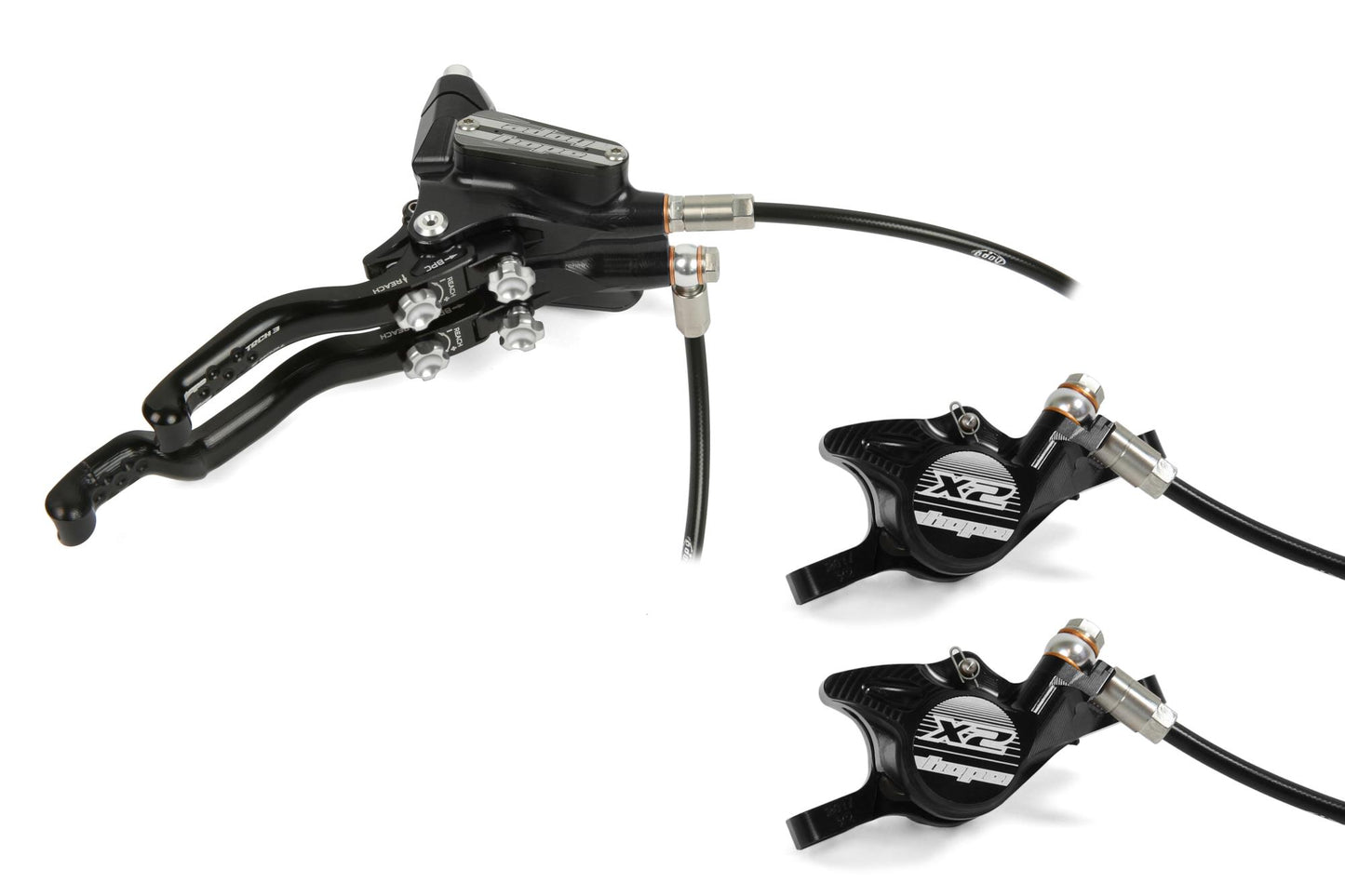 Hope Tech 3 X2 Duo Disc Brake-Right-Black-Standard-BRINK