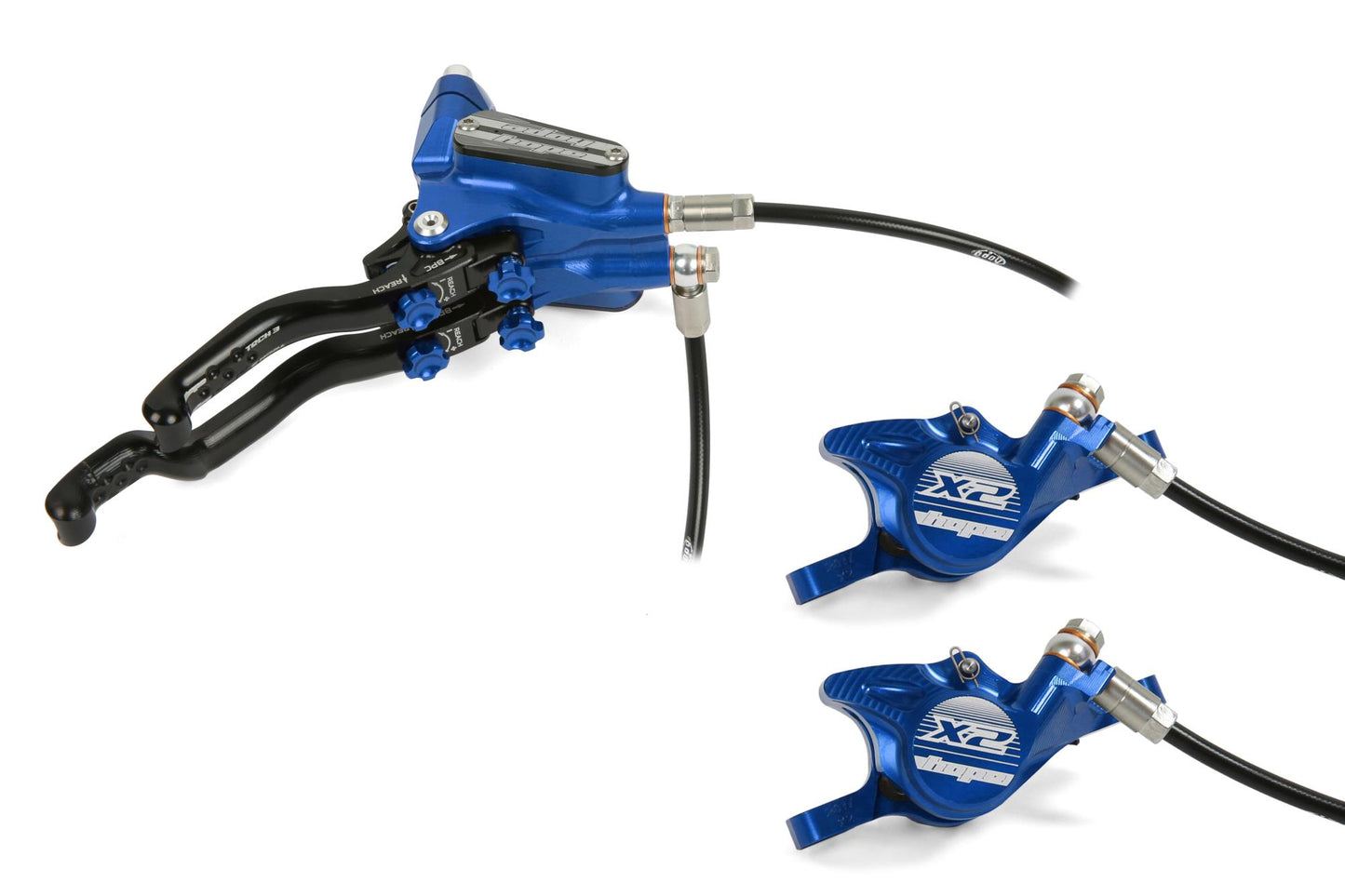 Hope Tech 3 X2 Duo Disc Brake-Right-Blue-Standard-BRINK