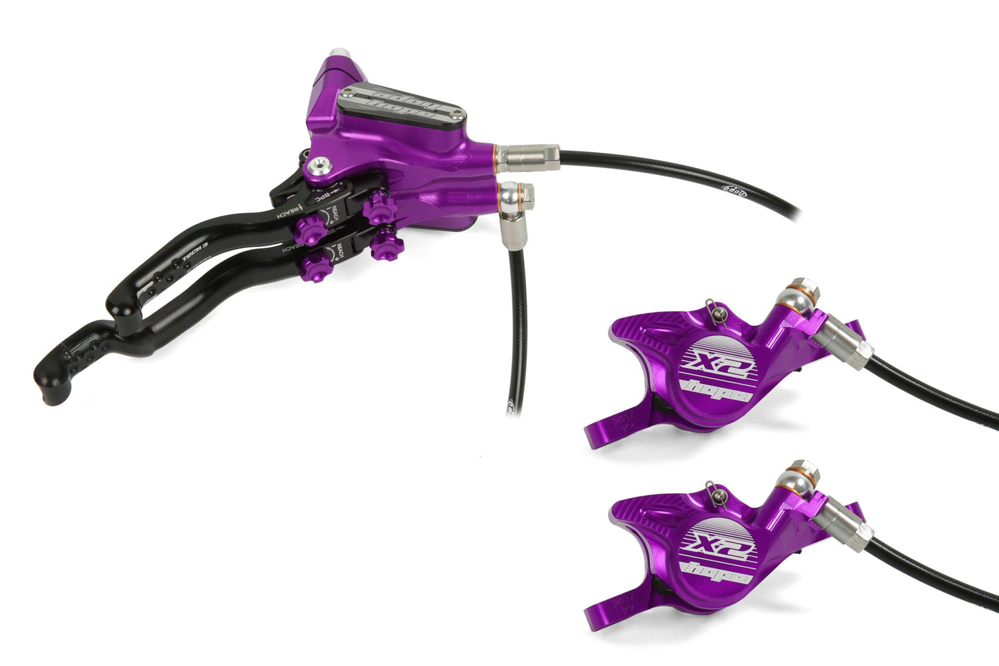 Hope Tech 3 X2 Duo Disc Brake-Right-Purple-Standard-BRINK
