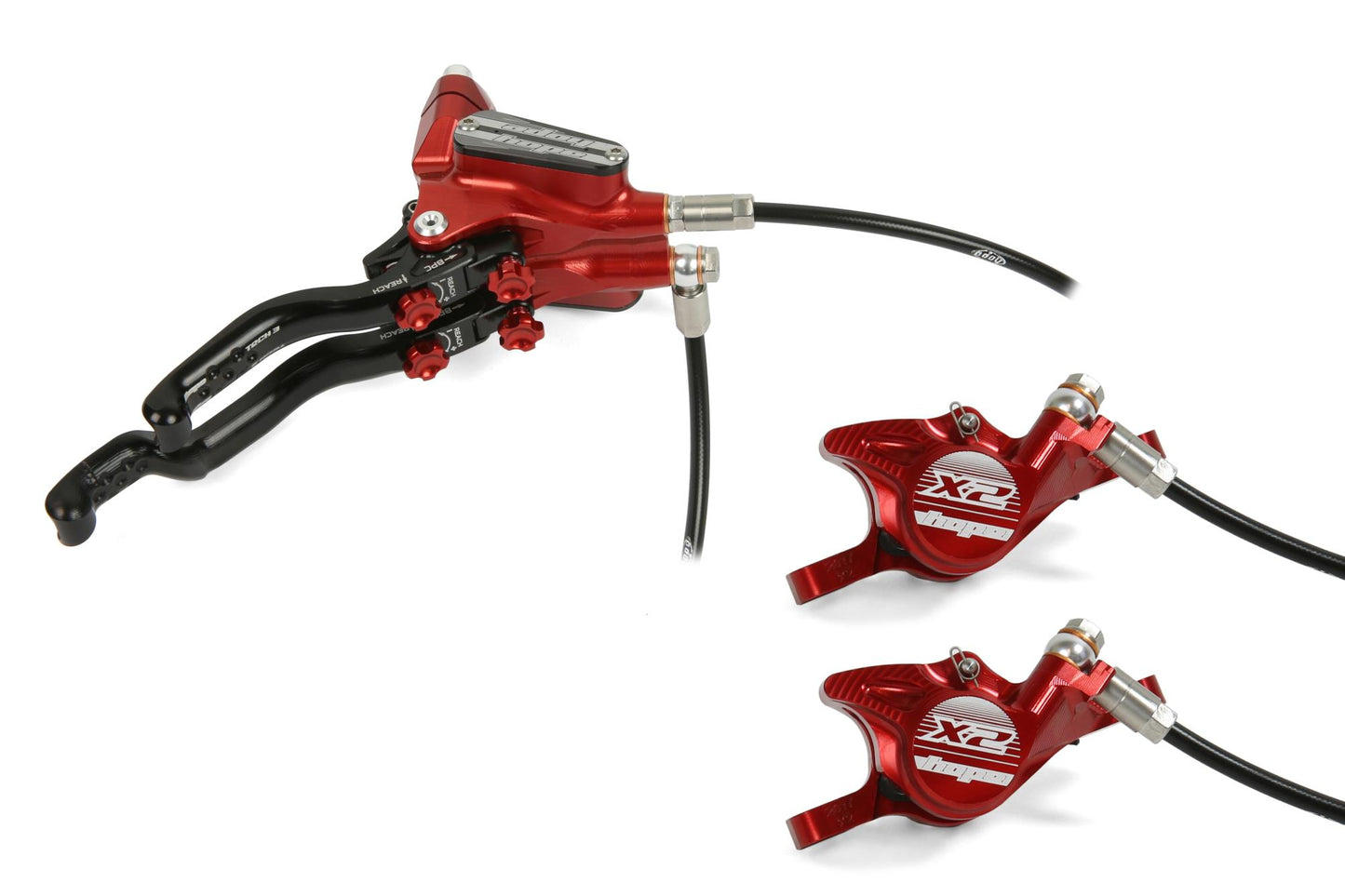 Hope Tech 3 X2 Duo Disc Brake-Right-Red-Standard-BRINK