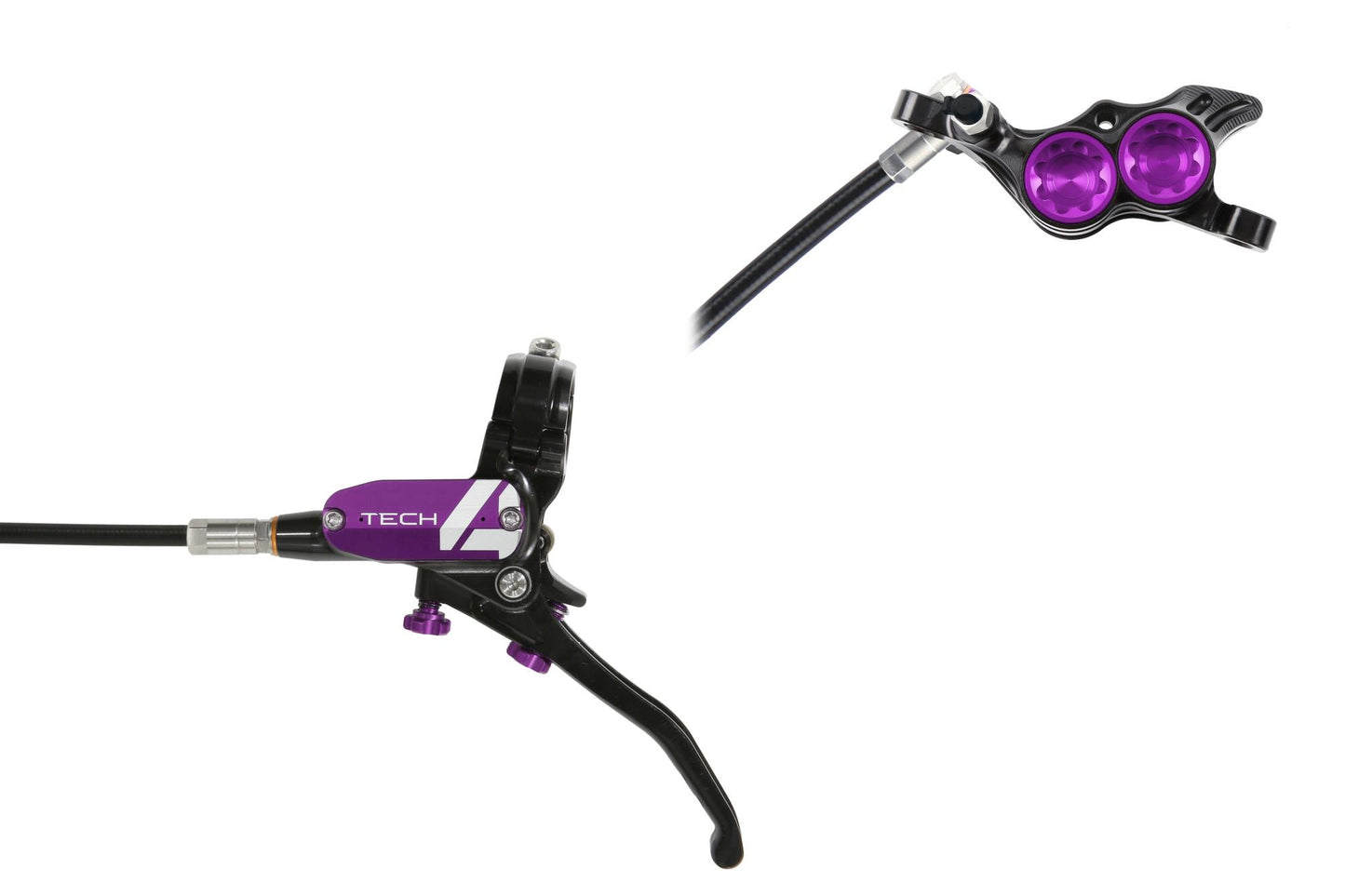 Hope Tech 4 E4 Disc Brake-Left-Black / Purple-Standard-BRINK