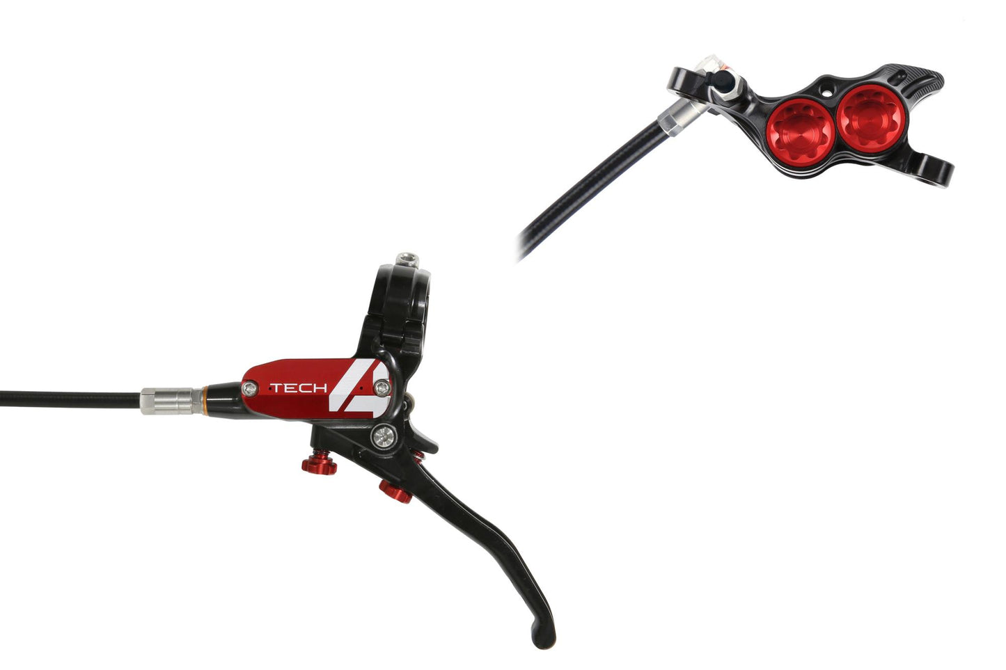 Hope Tech 4 E4 Disc Brake-Left-Black / Red-Standard-BRINK