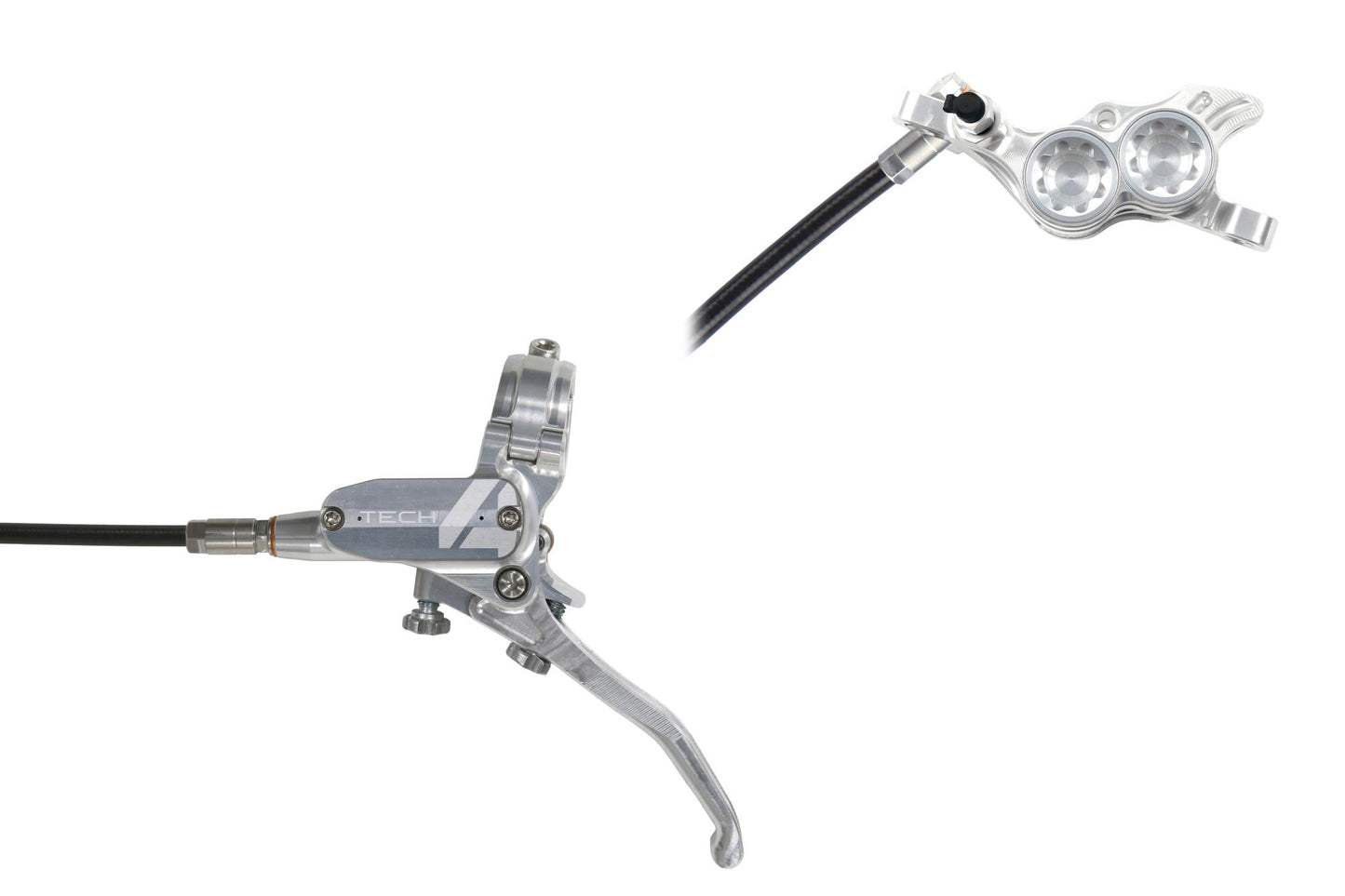 Hope Tech 4 E4 Disc Brake-Left-Silver / Silver-Standard-BRINK