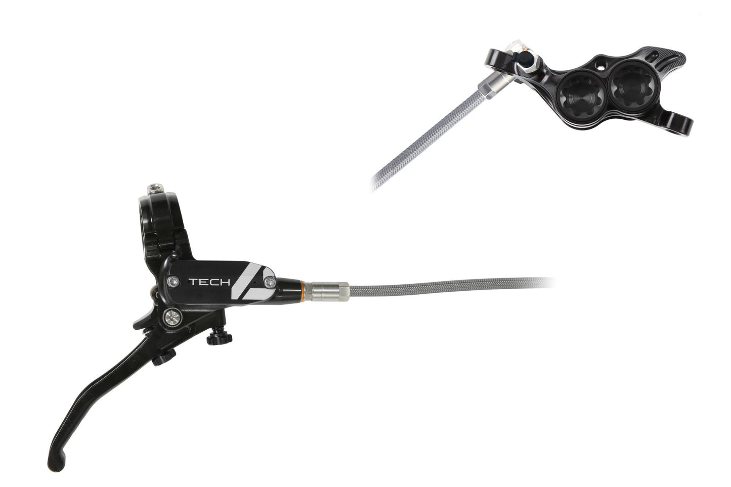 Hope Tech 4 E4 Disc Brake-Right-Black / Black-Braided-BRINK