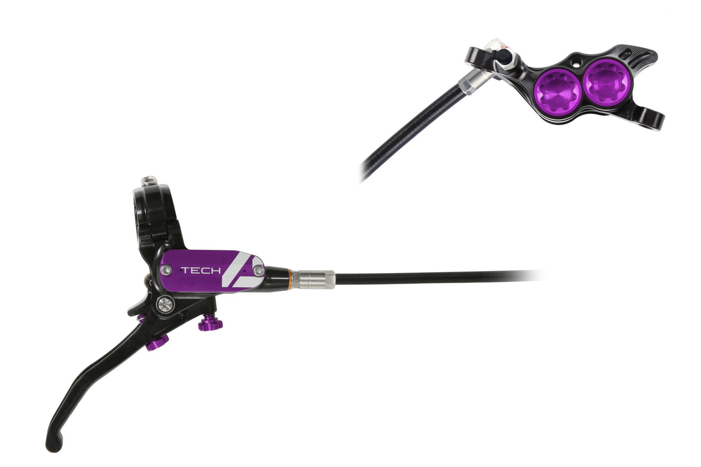 Hope Tech 4 E4 Disc Brake-Right-Black / Purple-Standard-BRINK