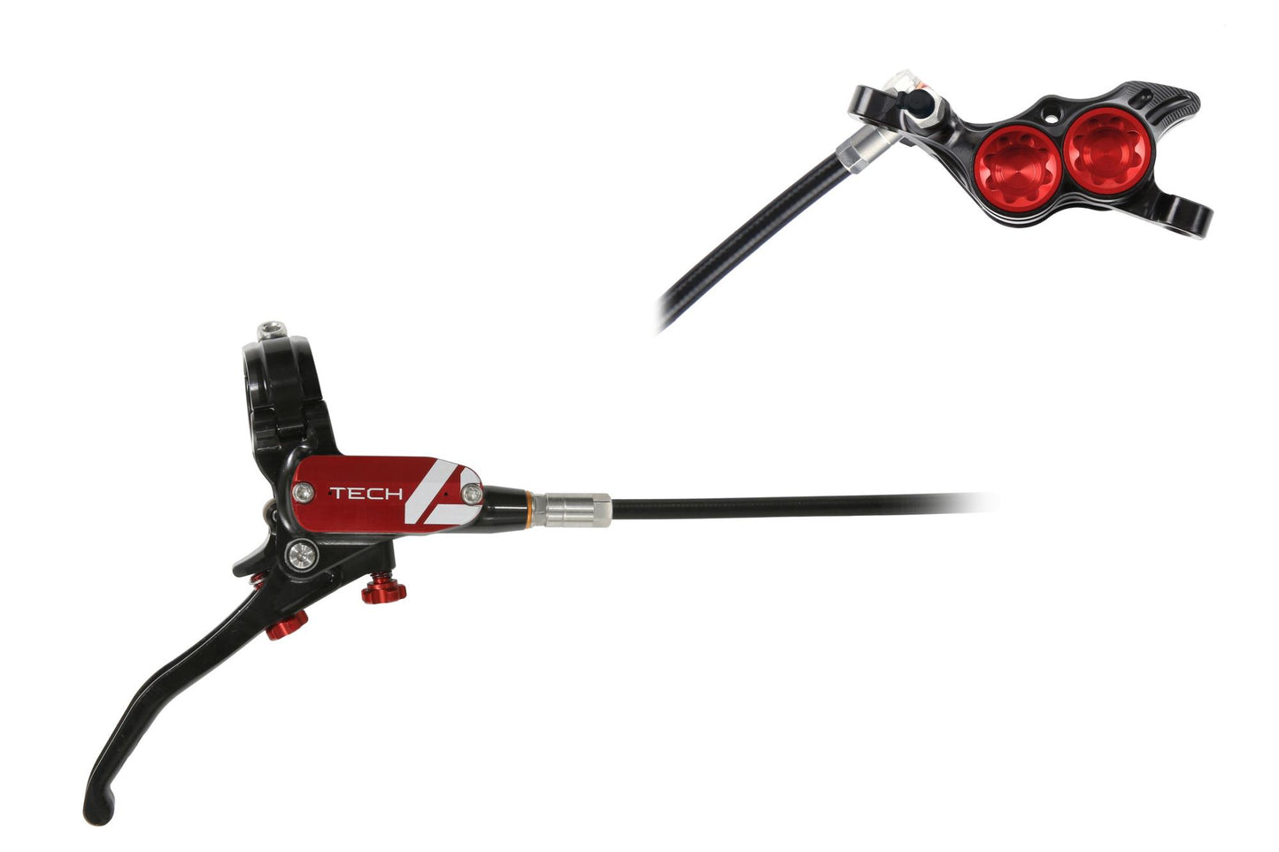 Hope Tech 4 E4 Disc Brake-Right-Black / Red-Standard-BRINK