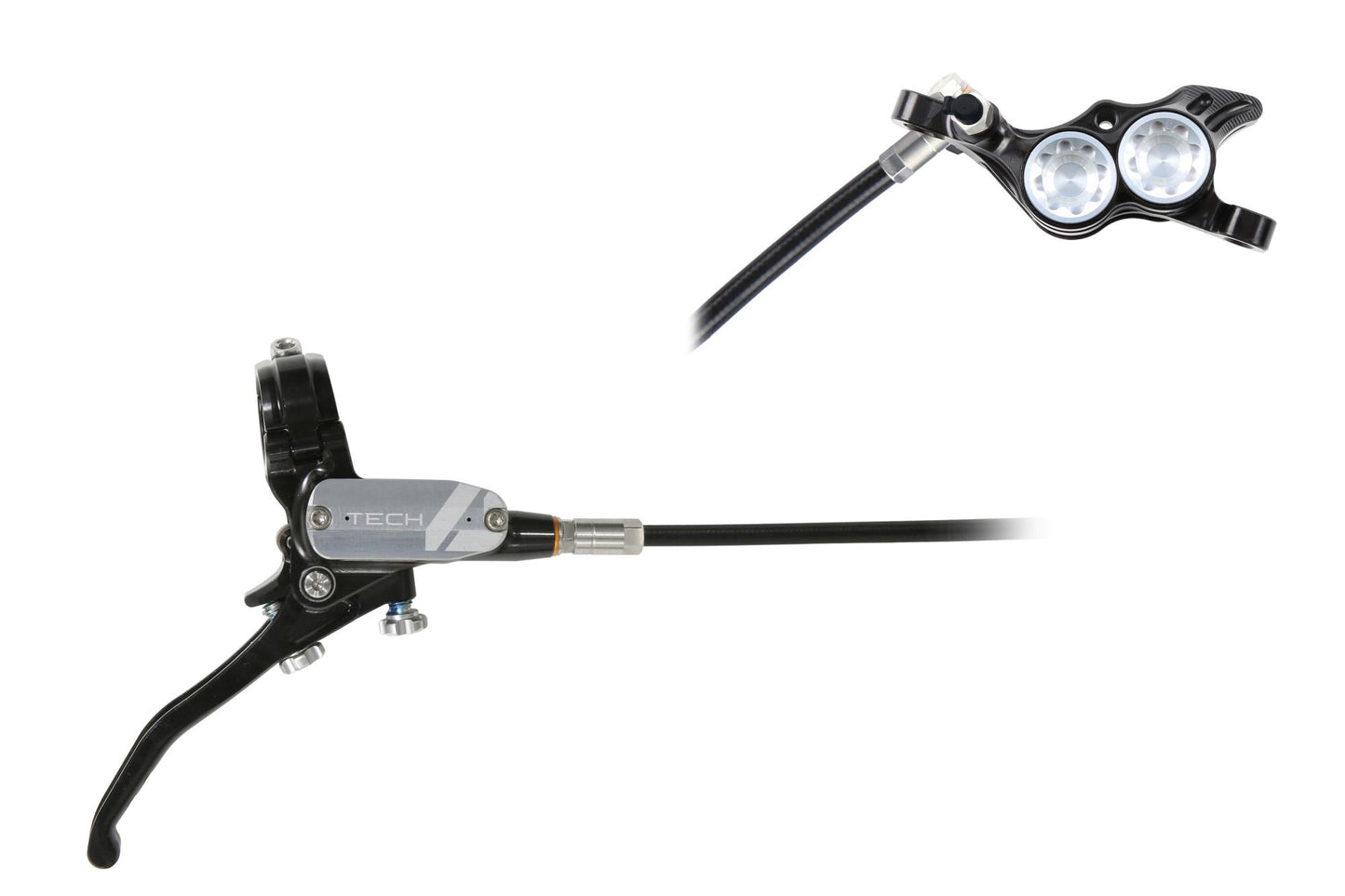 Hope Tech 4 E4 Disc Brake-Right-Black / Silver-Standard-BRINK