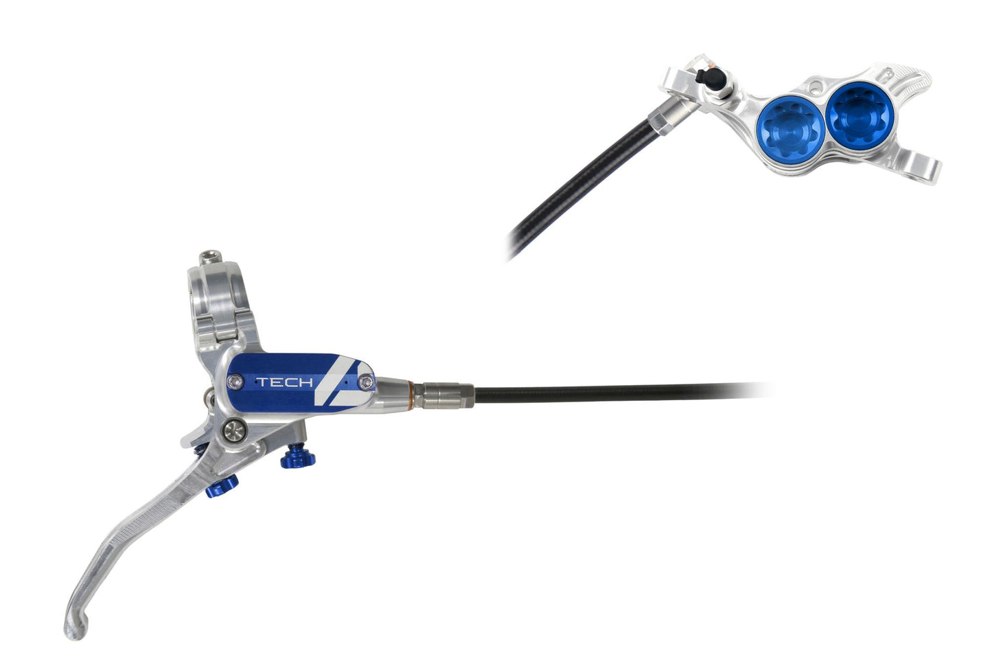 Hope Tech 4 E4 Disc Brake-Right-Silver / Blue-Standard-BRINK