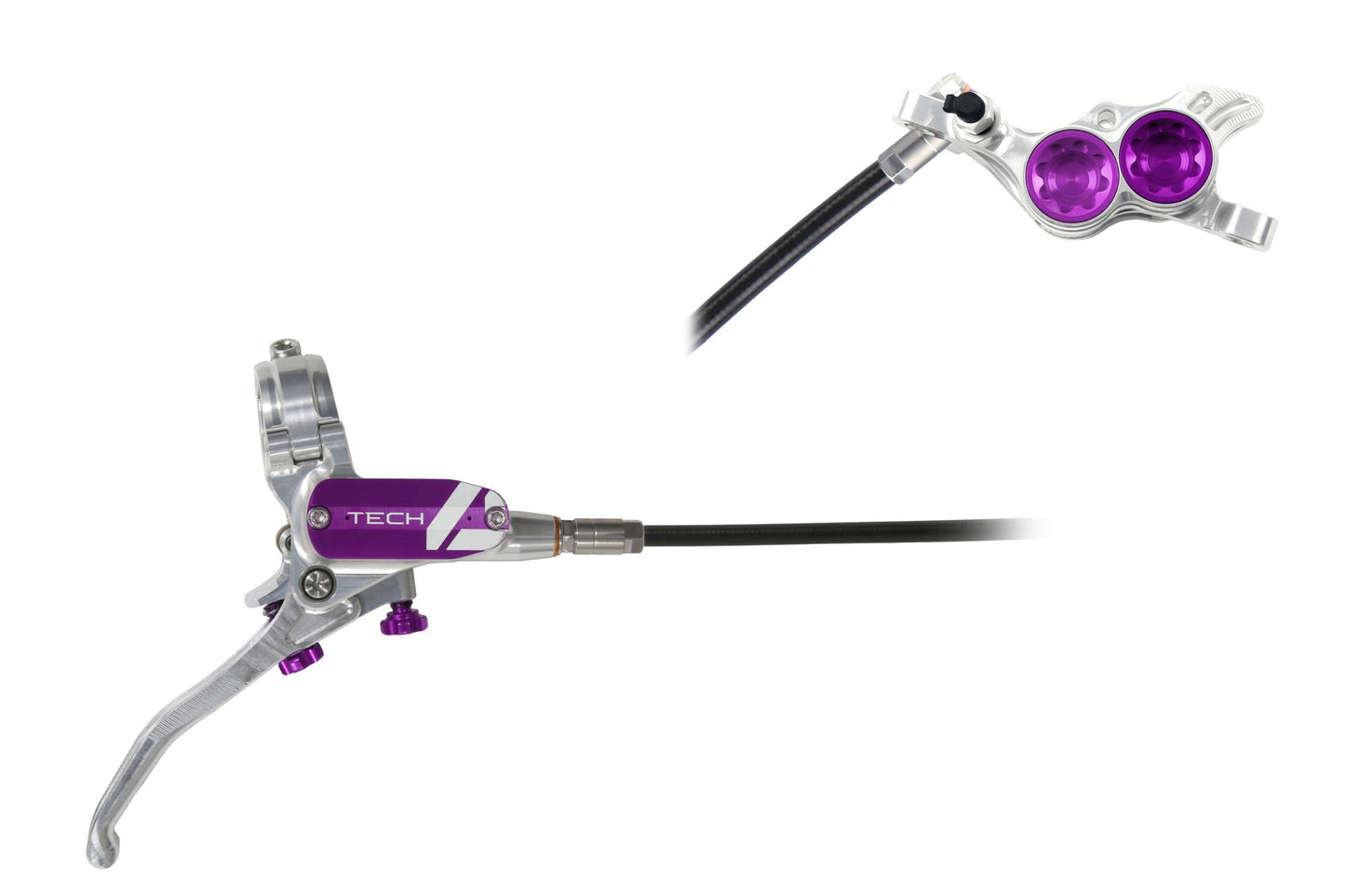 Hope Tech 4 E4 Disc Brake-Right-Silver / Purple-Standard-BRINK