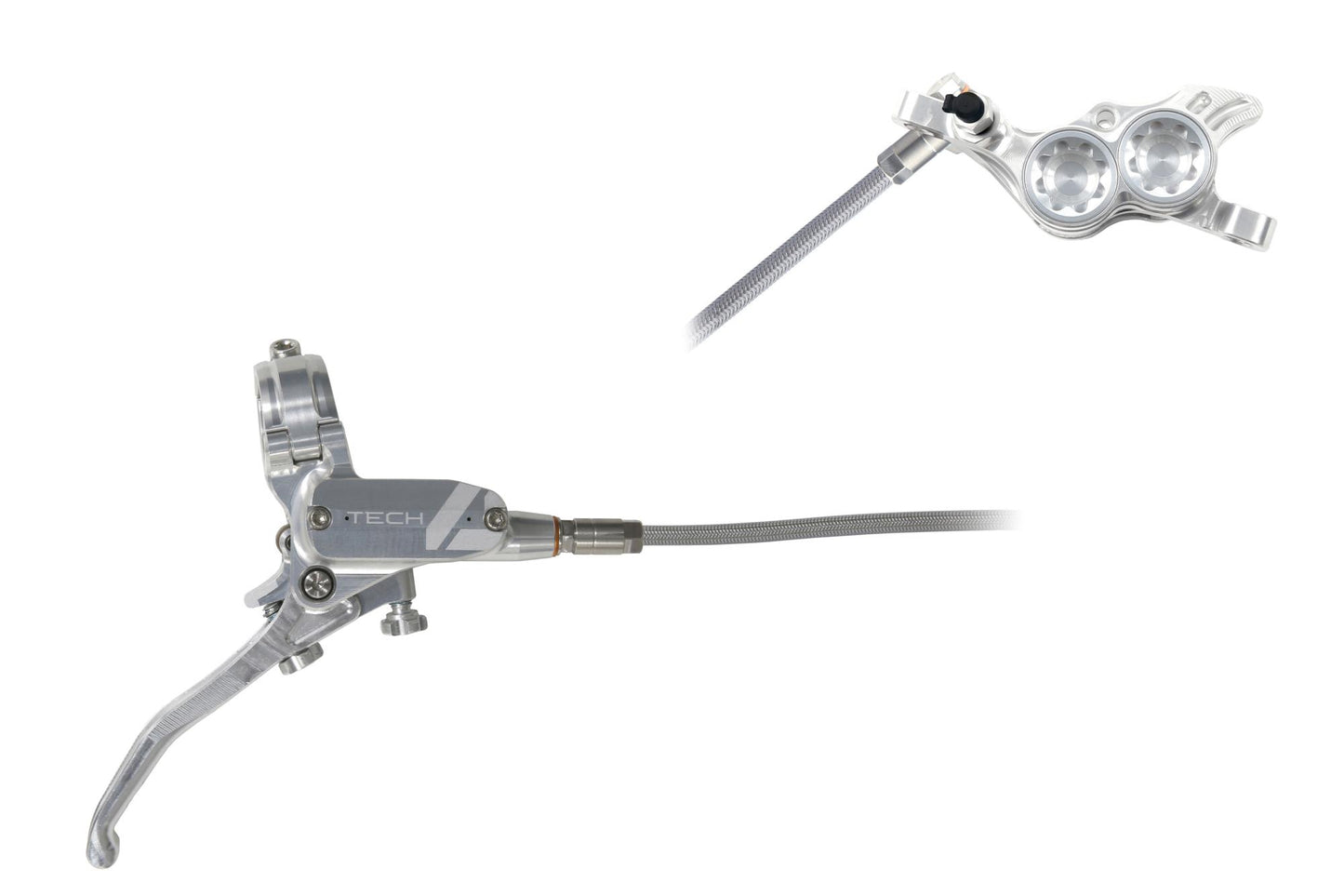 Hope Tech 4 E4 Disc Brake-Right-Silver / Silver-Braided-BRINK