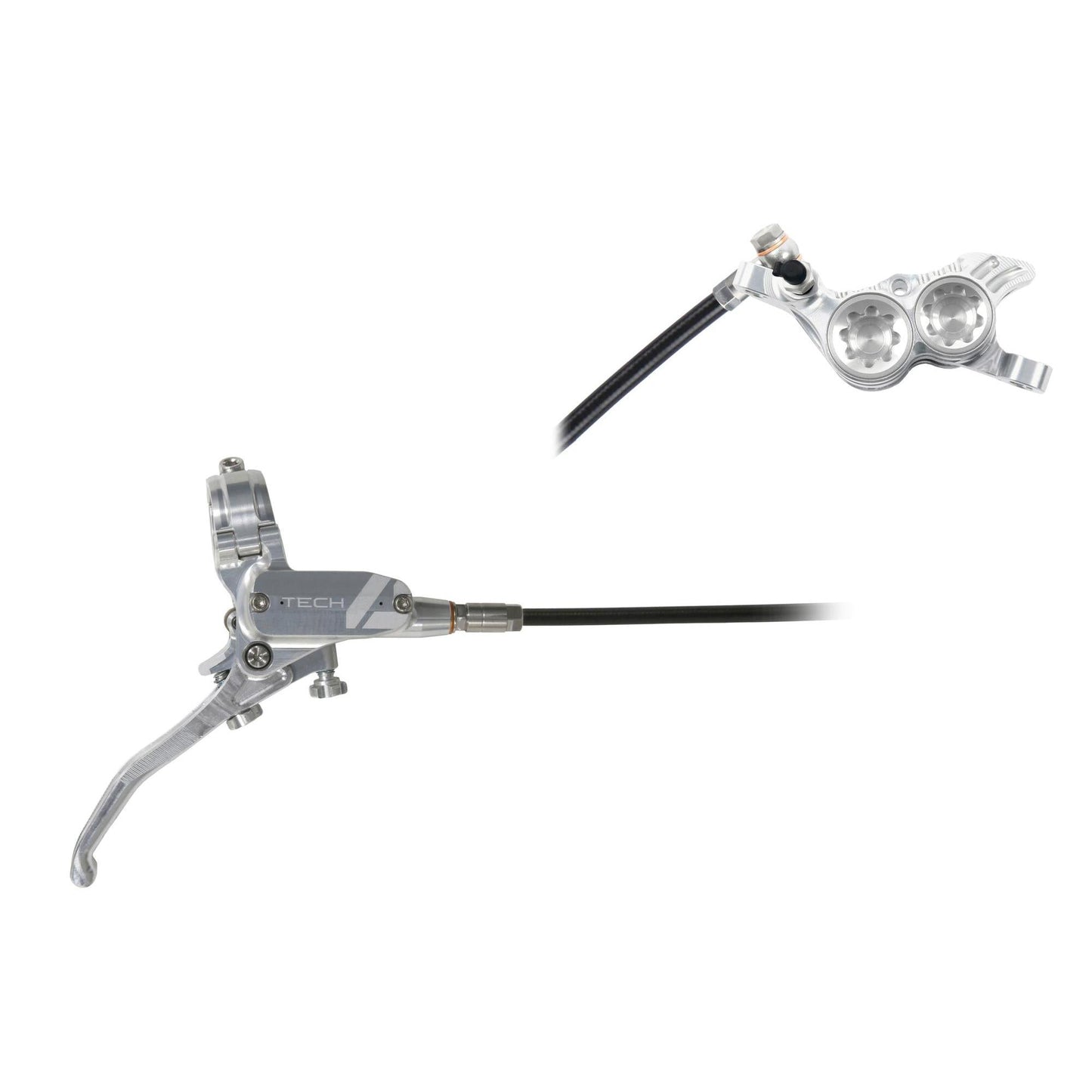 Hope Tech 4 V4 Disc Brake-Right-Silver / Silver-Standard-BRINK