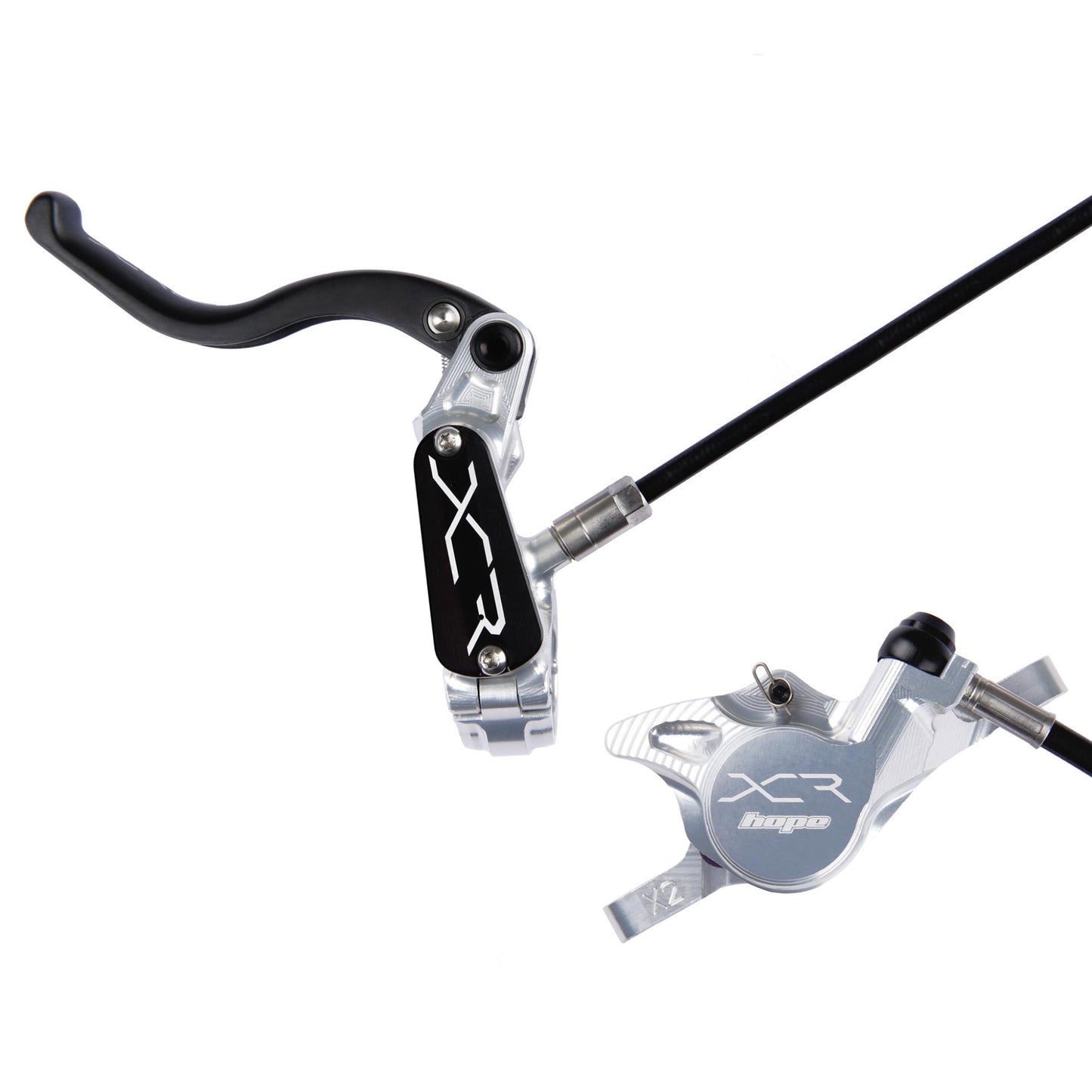 Hope XCR Pro X2 Disc Brake-Left / Rear-Silver-Standard-BRINK