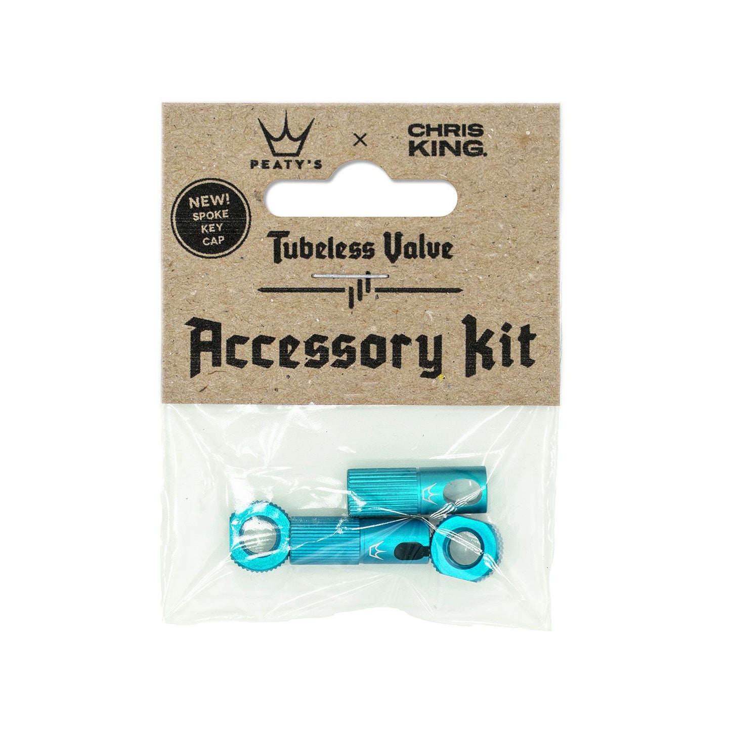 Peatys Tubeless Valves Accessory Kit-Turquoise-BRINK