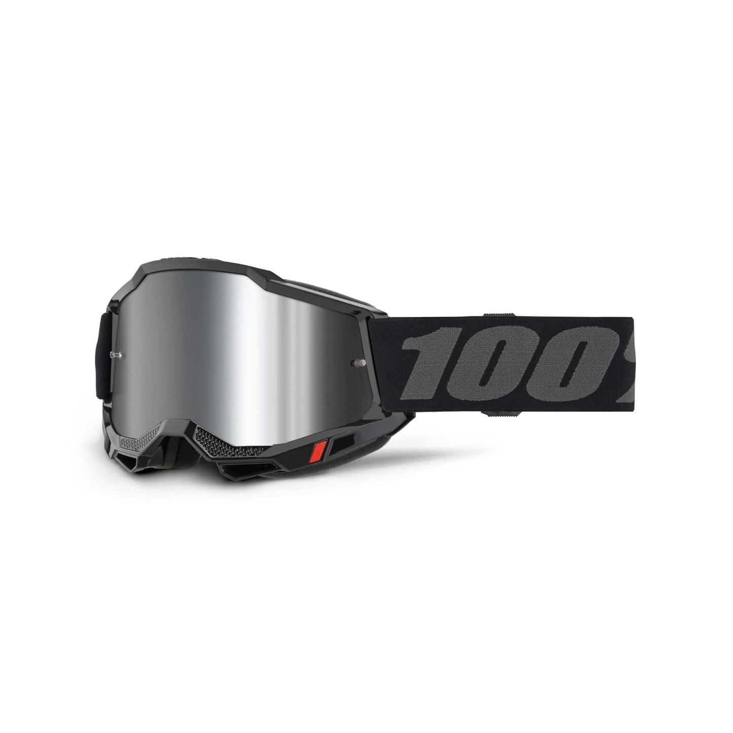 100% Accuri 2 Goggles-Black-Mirror Silver Lens-BRINK