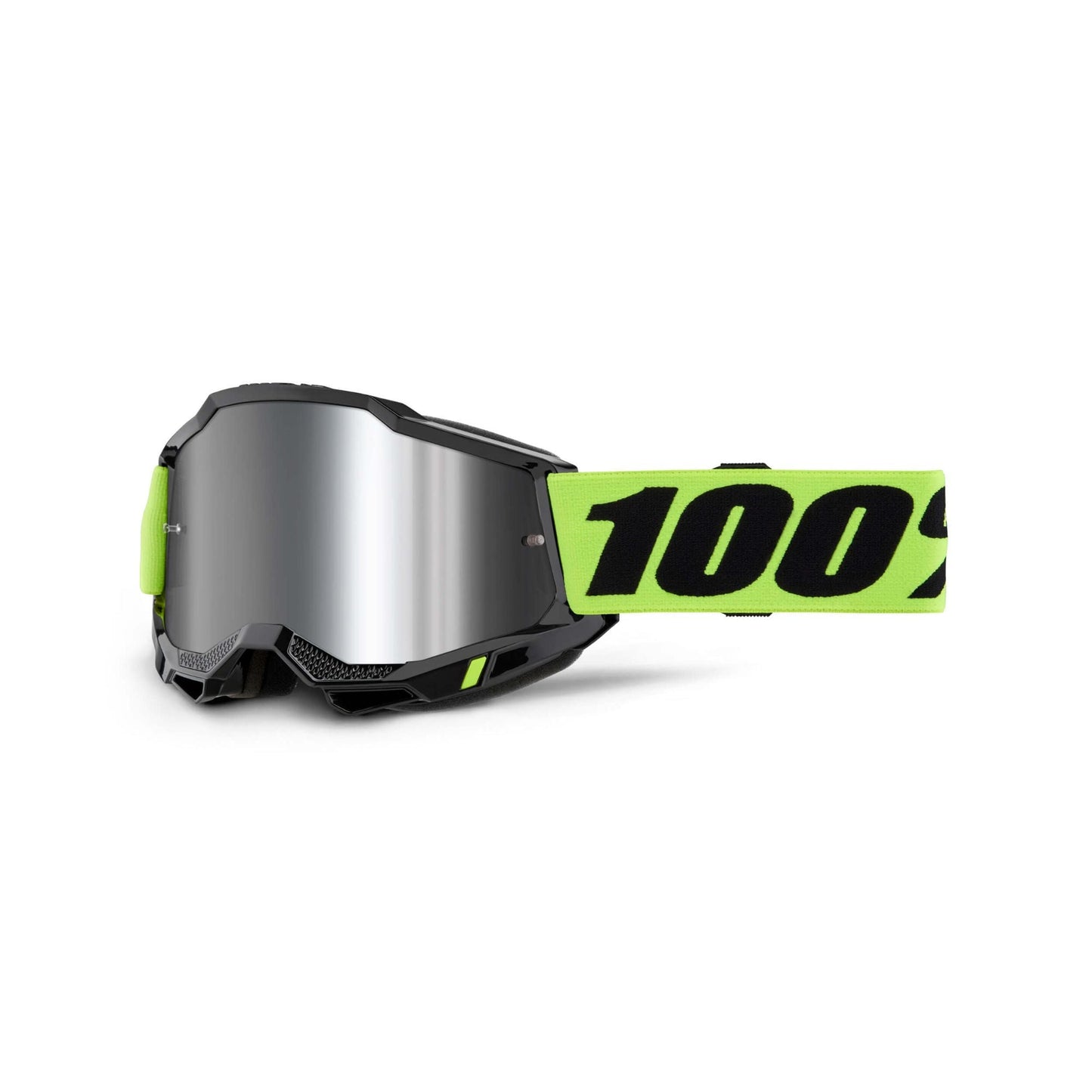 100% Accuri 2 Goggles-Neon Yellow-Mirror Silver Lens-BRINK