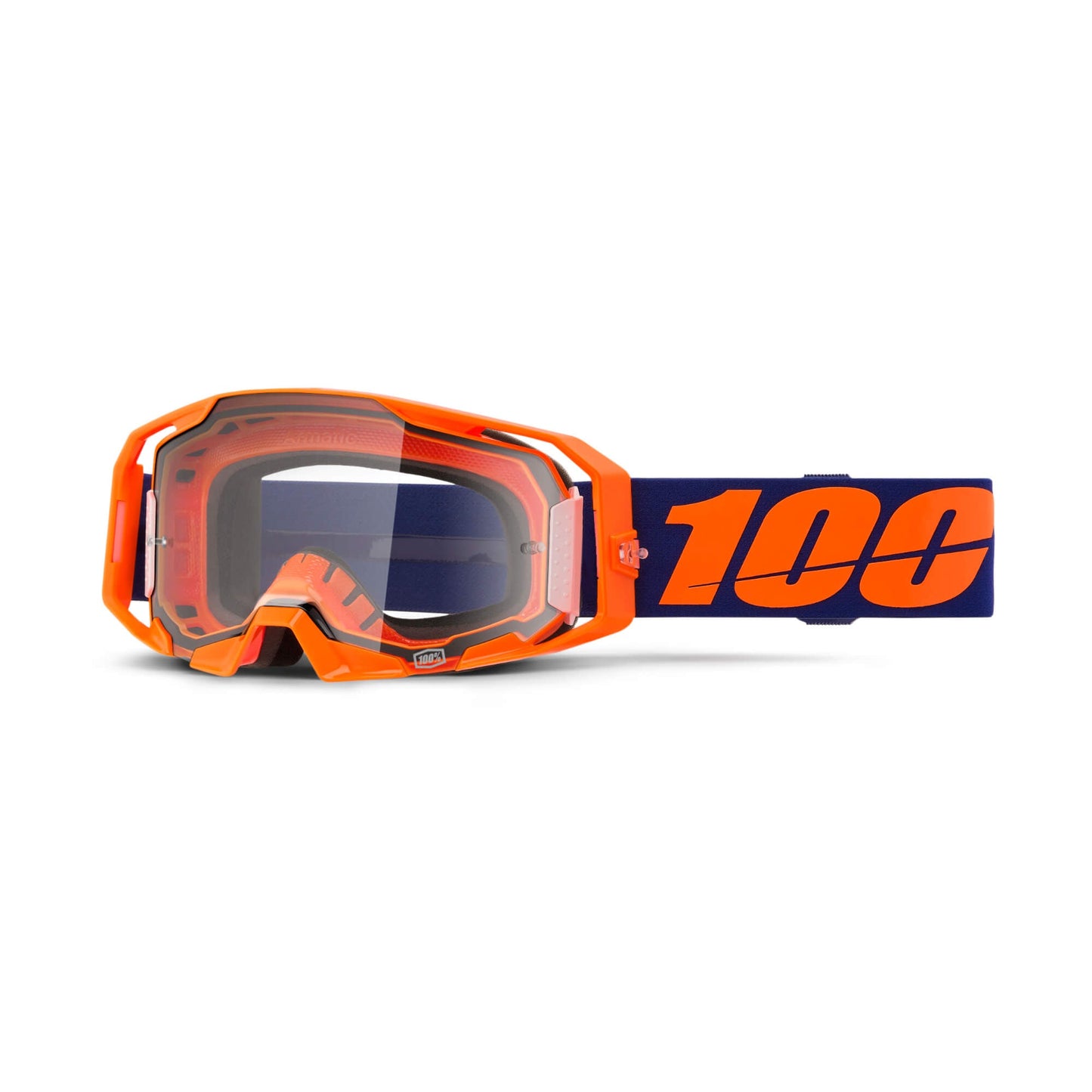 100% Armatic Goggles-Neon orange-Clear Lens-BRINK