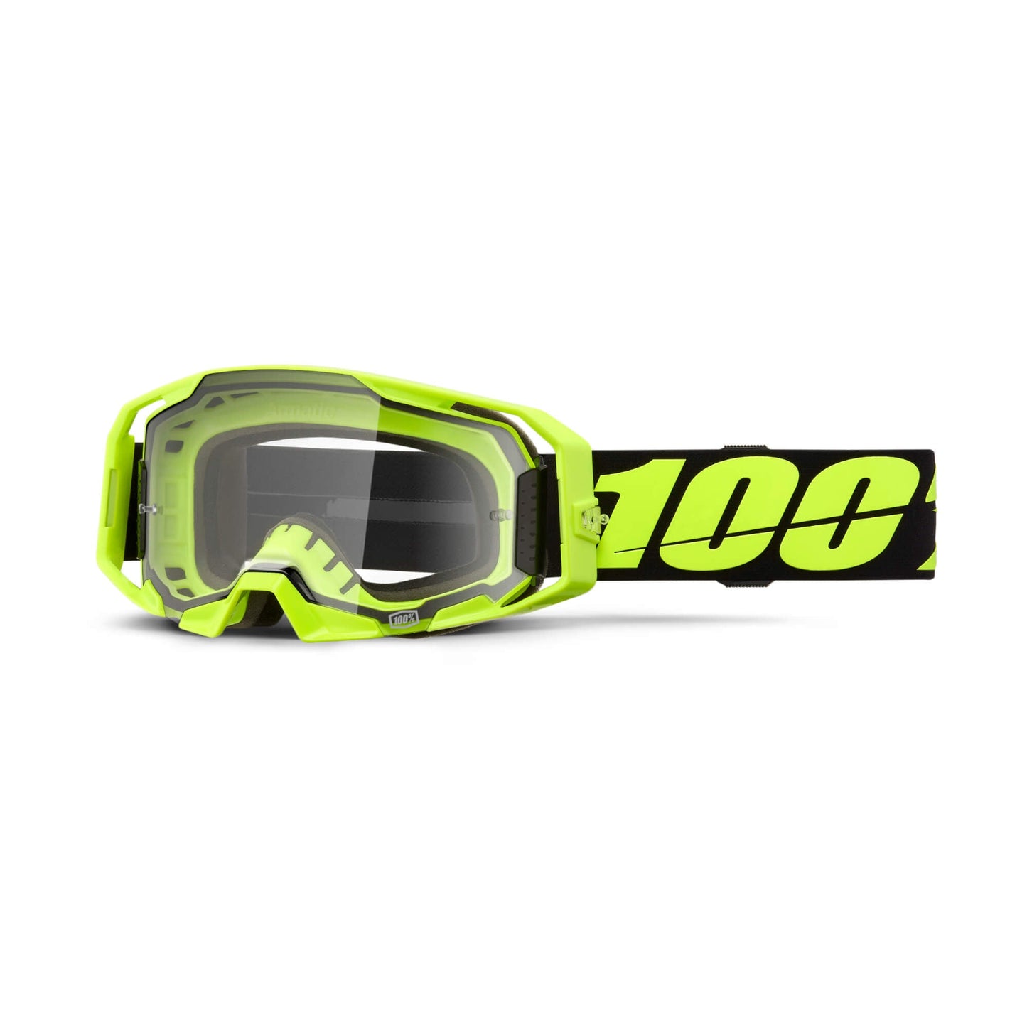 100% Armatic Goggles-Neon yellow-Clear Lens-BRINK