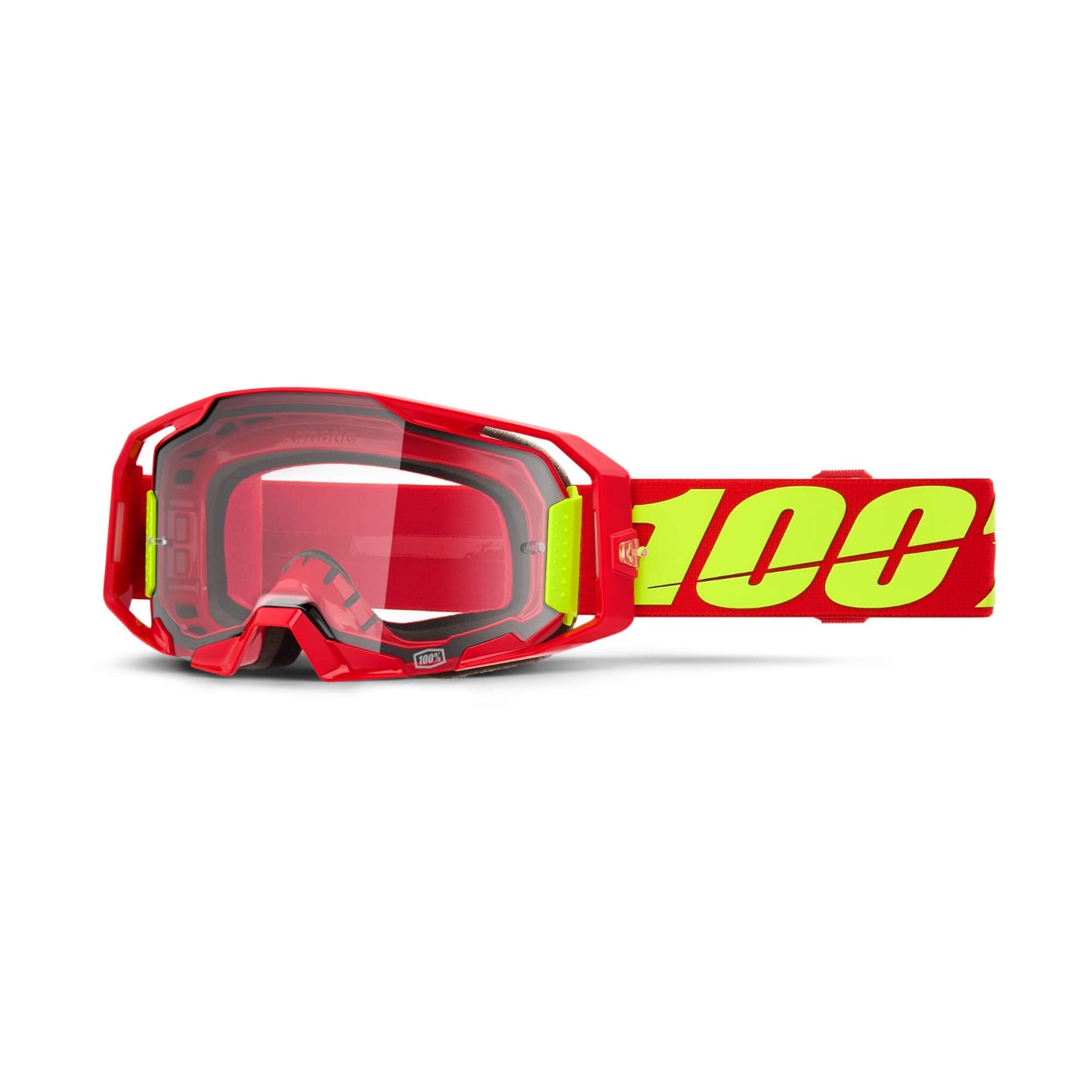 100% Armatic Goggles-Red-Clear Lens-BRINK