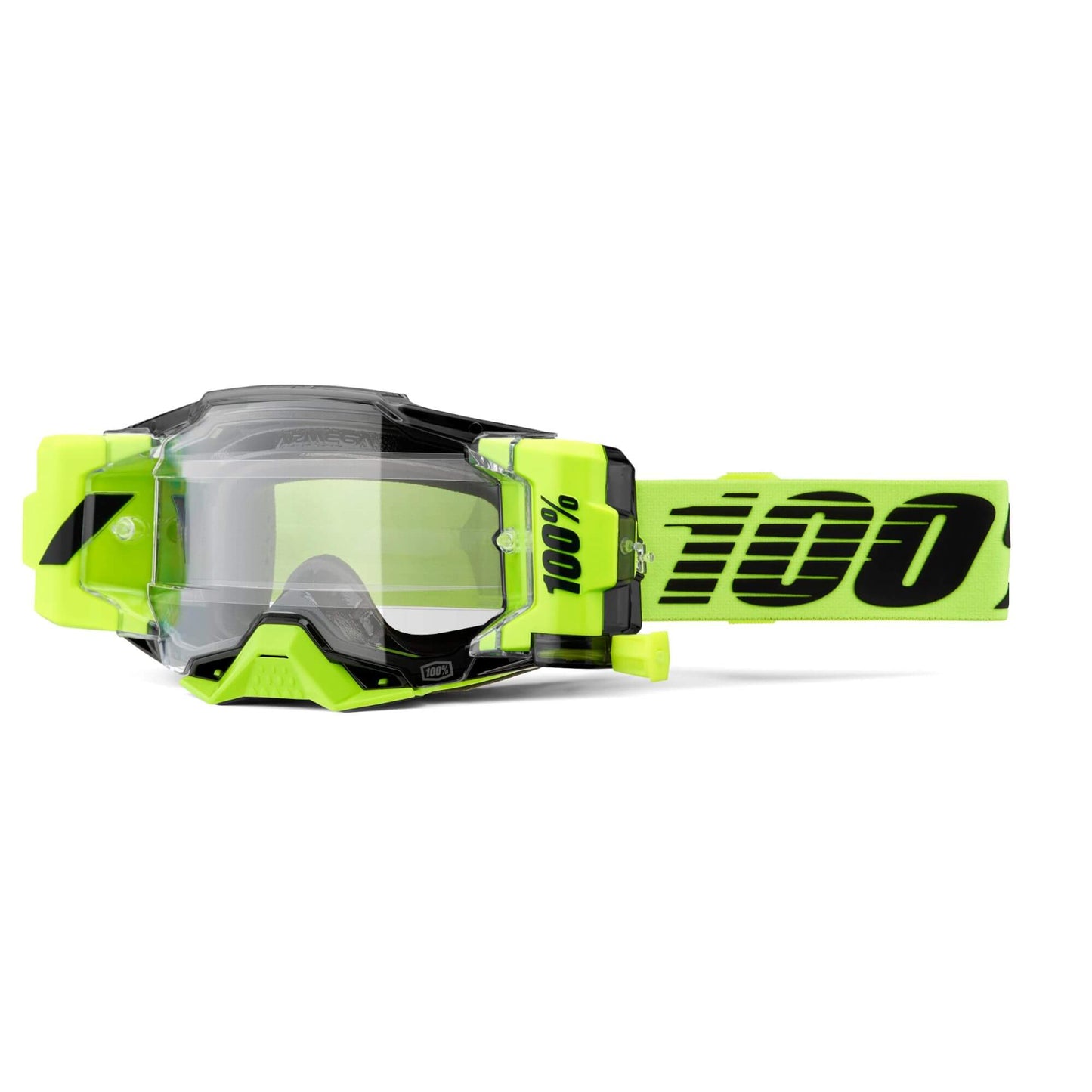 100% Armega Forecast Goggles-Neon Yellow-Clear Lens-BRINK