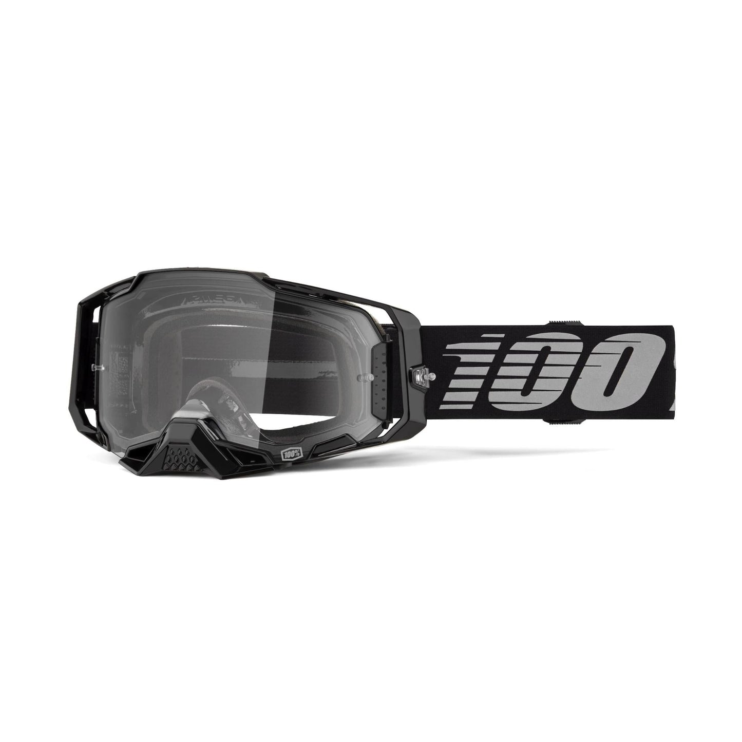 100% Armega Goggles-Black-Clear Lens-BRINK