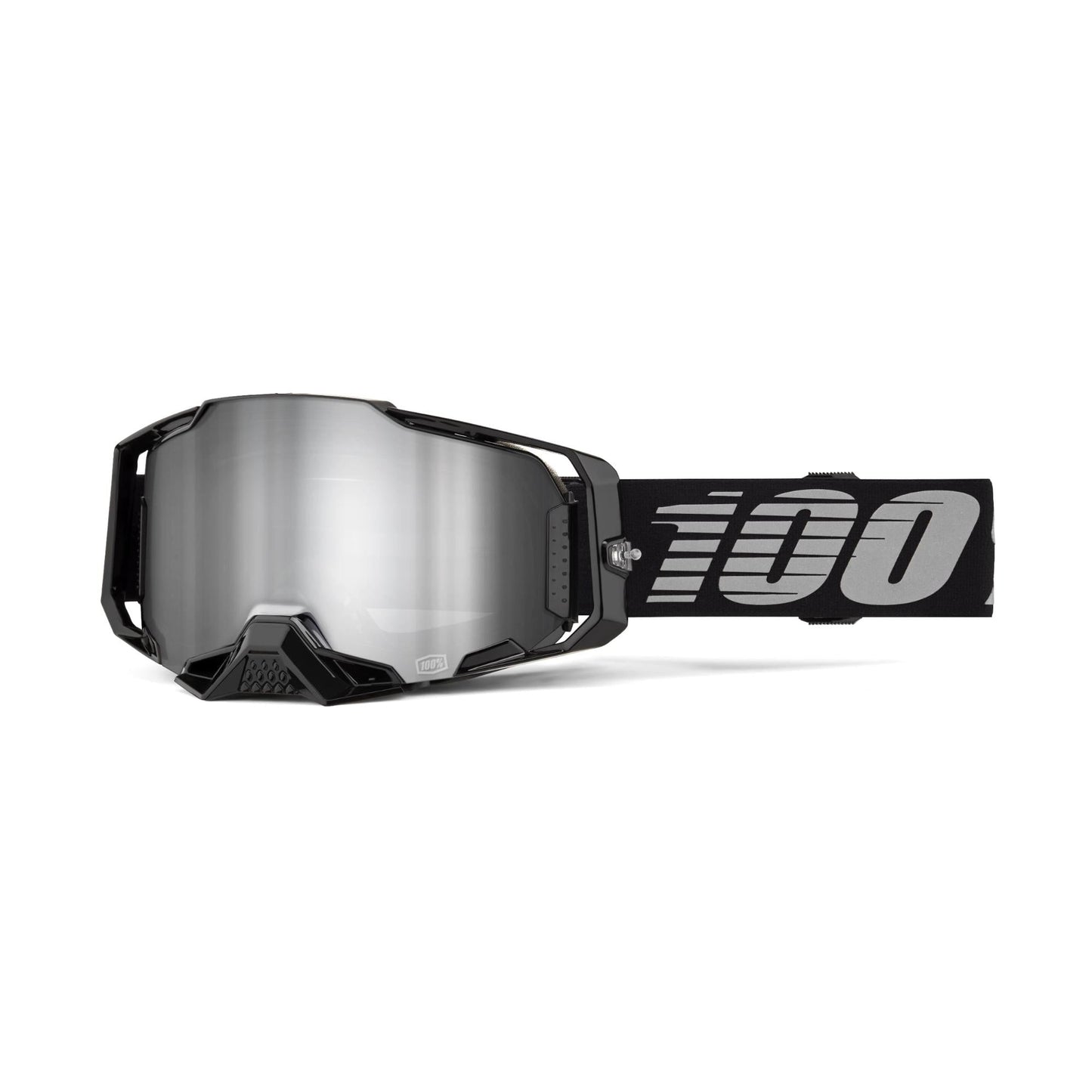 100% Armega Goggles-Black-Mirror Silver Lens-BRINK