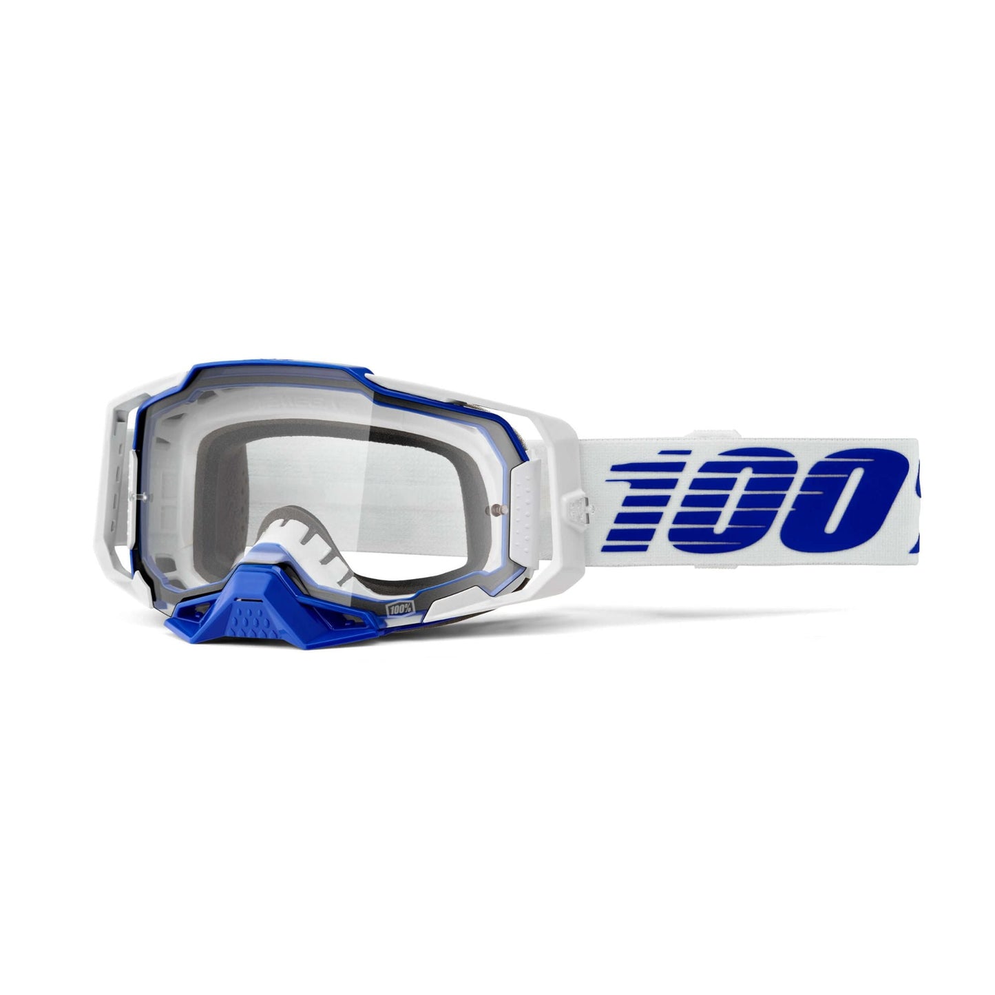 100% Armega Goggles-Blue-Clear Lens-BRINK