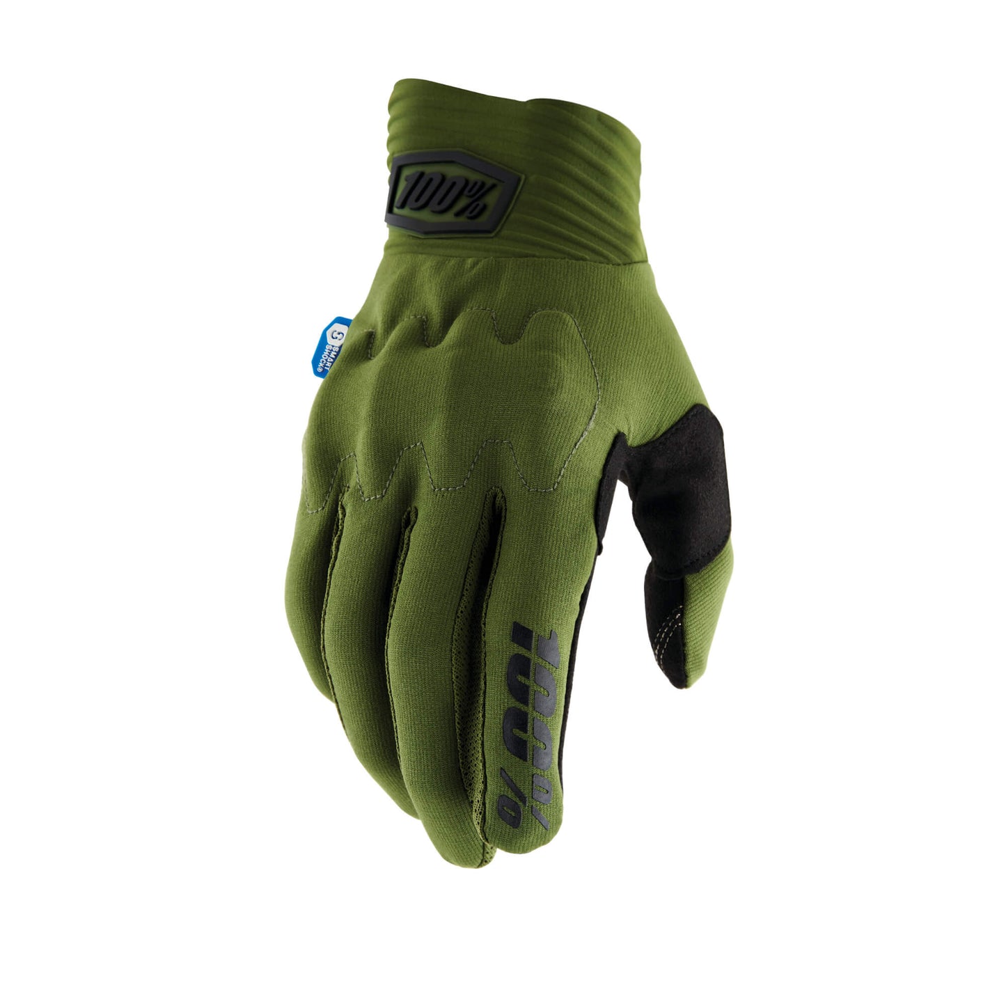 100% Cognito Smart Shock Gloves-S-Army Green-BRINK