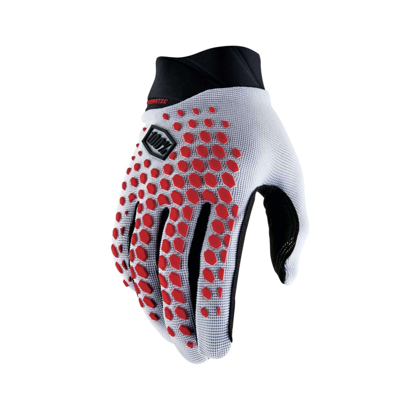 100% Geomatic Gloves-S-Grey / Racer Red-BRINK