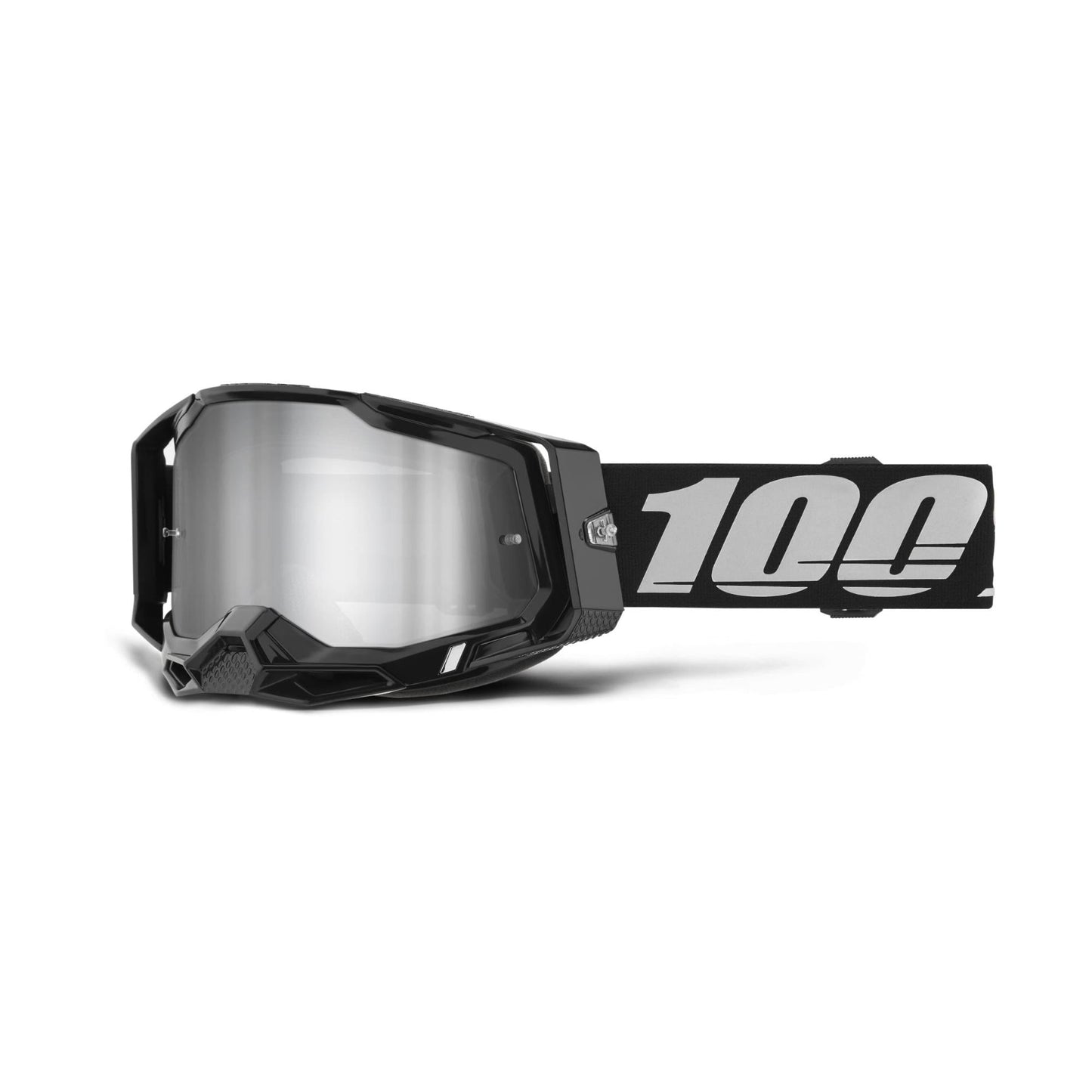 100% Racecraft 2 Goggles-Black-Mirror Silver Lens-BRINK