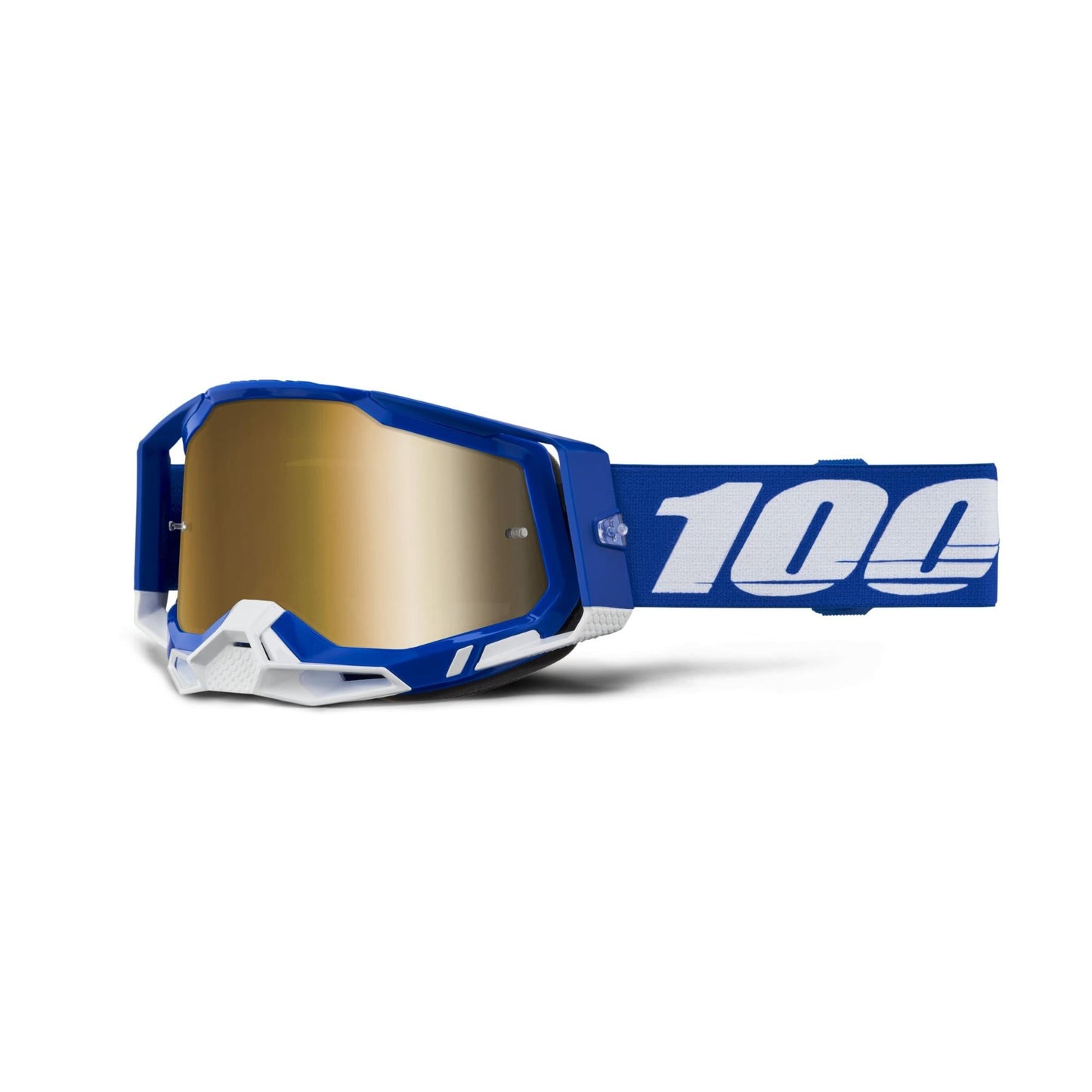 100% Racecraft 2 Goggles-Blue-Mirror True Gold Lens-BRINK