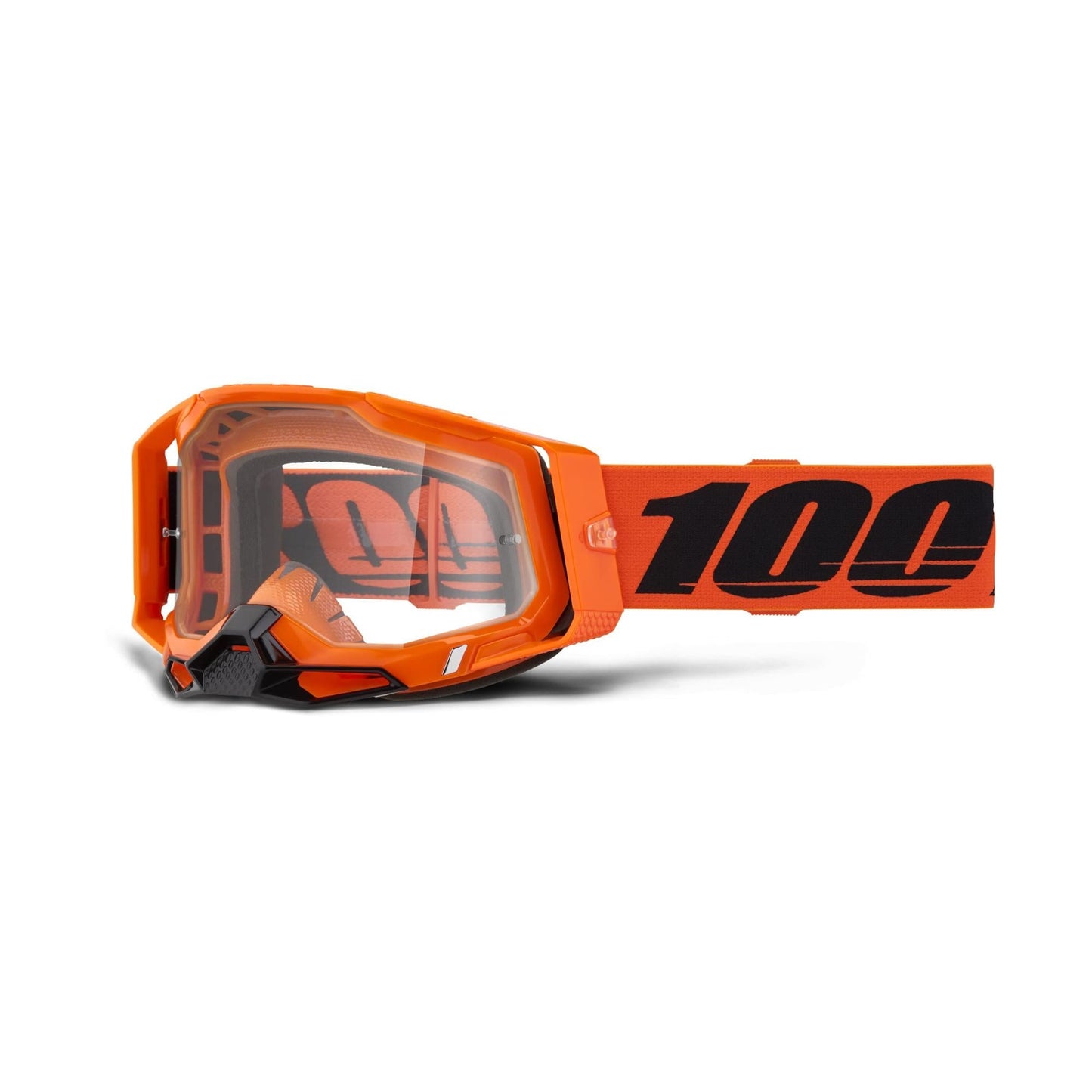 100% Racecraft 2 Goggles-Neon Orange-Clear Lens-BRINK