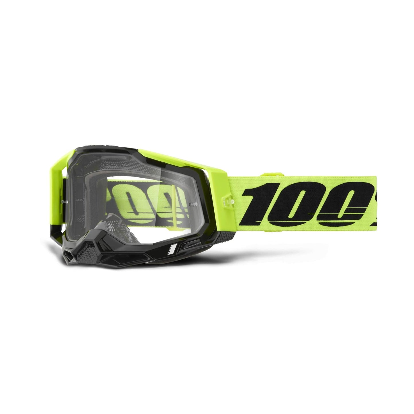 100% Racecraft 2 Goggles-Neon Yellow-Clear Lens-BRINK