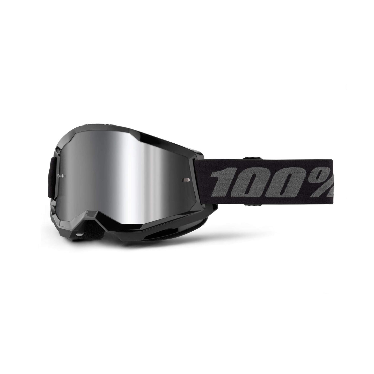 100% Strata 2 Goggles-Black-Mirror Silver Lens-BRINK