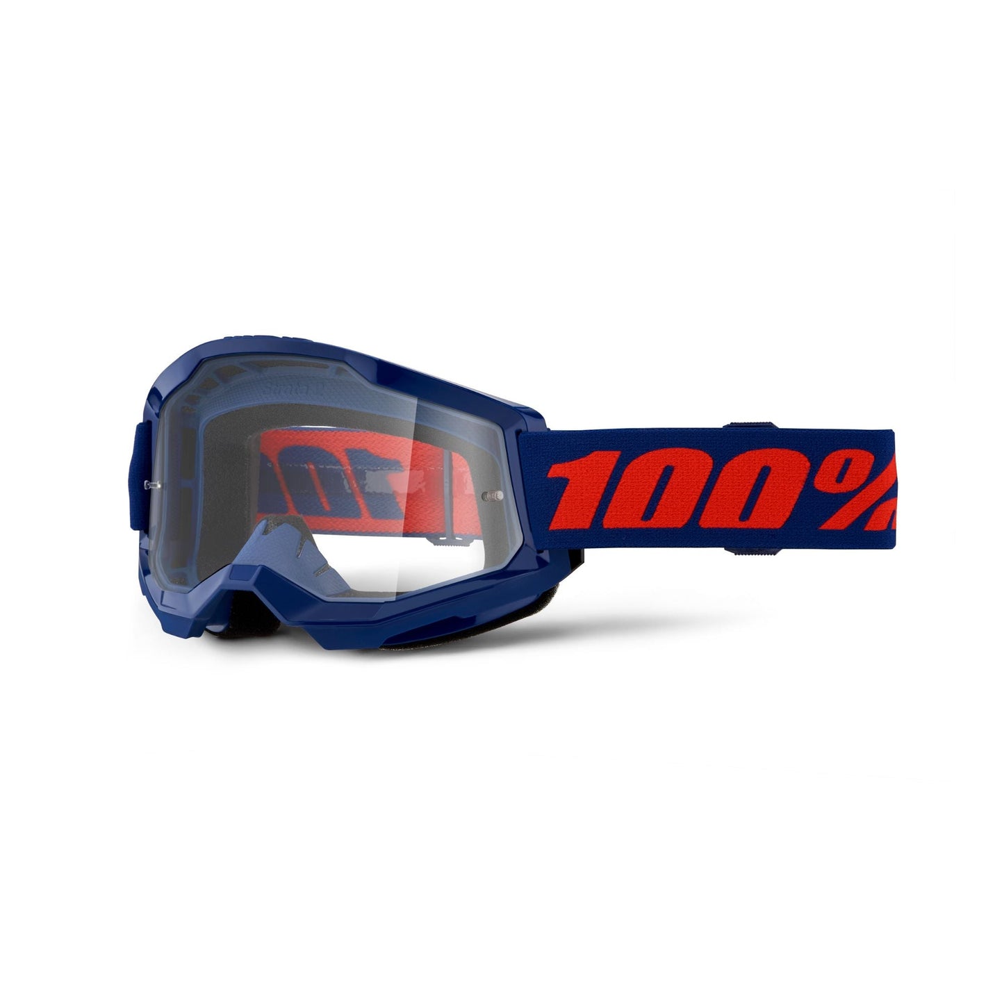 100% Strata 2 Goggles-Navy-Clear Lens-BRINK