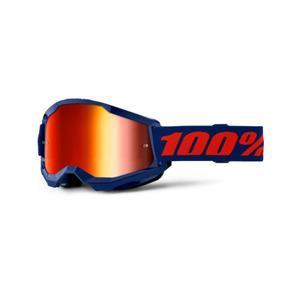 100% Strata 2 Goggles-Navy-Mirror Red Lens-BRINK