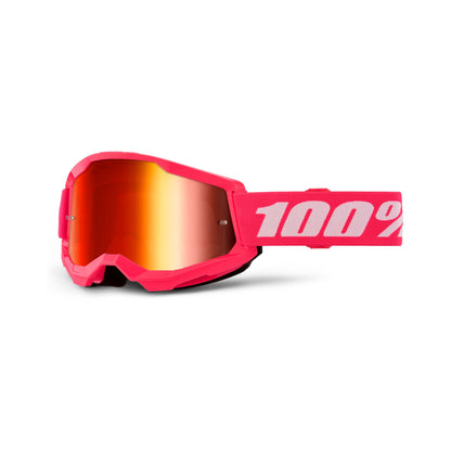 100% Strata 2 Goggles-Pink-Mirror Red Lens-BRINK