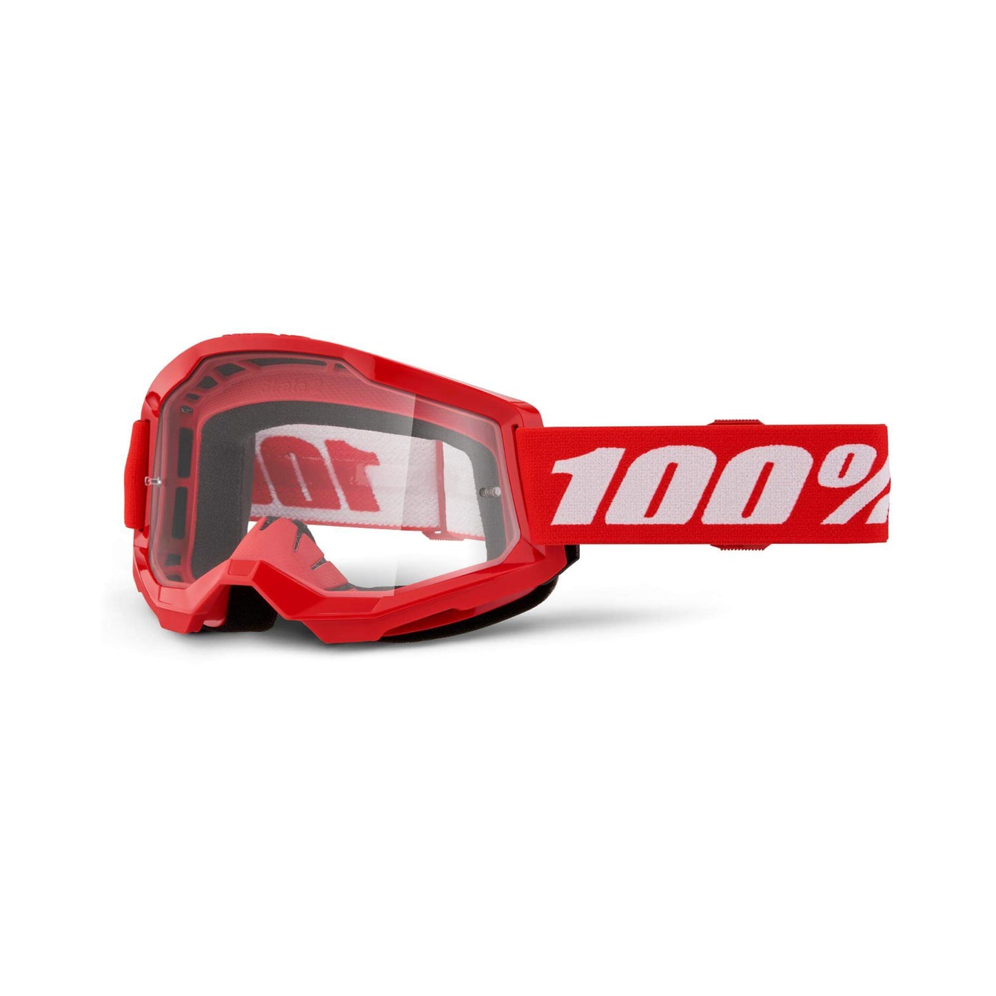 100% Strata 2 Goggles-Red-Clear Lens-BRINK