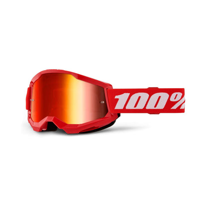 100% Strata 2 Goggles-Red-Mirror Red Lens-BRINK