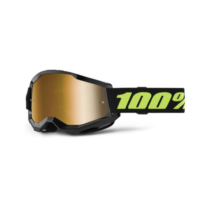 100% Strata 2 Goggles-Solar Eclipse-Mirror True Gold Lens-BRINK