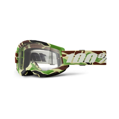 100% Strata 2 Goggles-War Camo-Clear Lens-BRINK