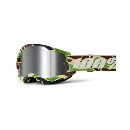 100% Strata 2 Goggles-War Camo-Mirror Silver Lens-BRINK