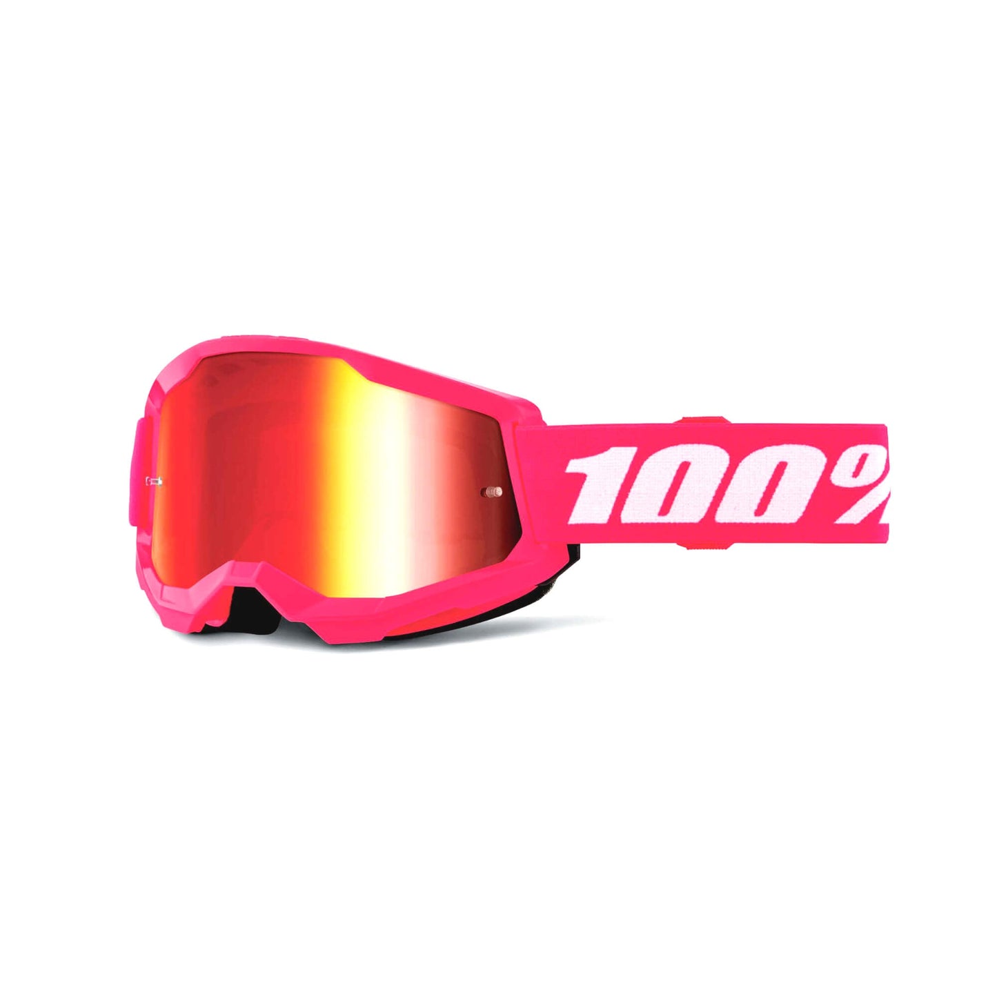 100% Strata 2 Junior Goggles-Pink-Mirror Red Lens-BRINK