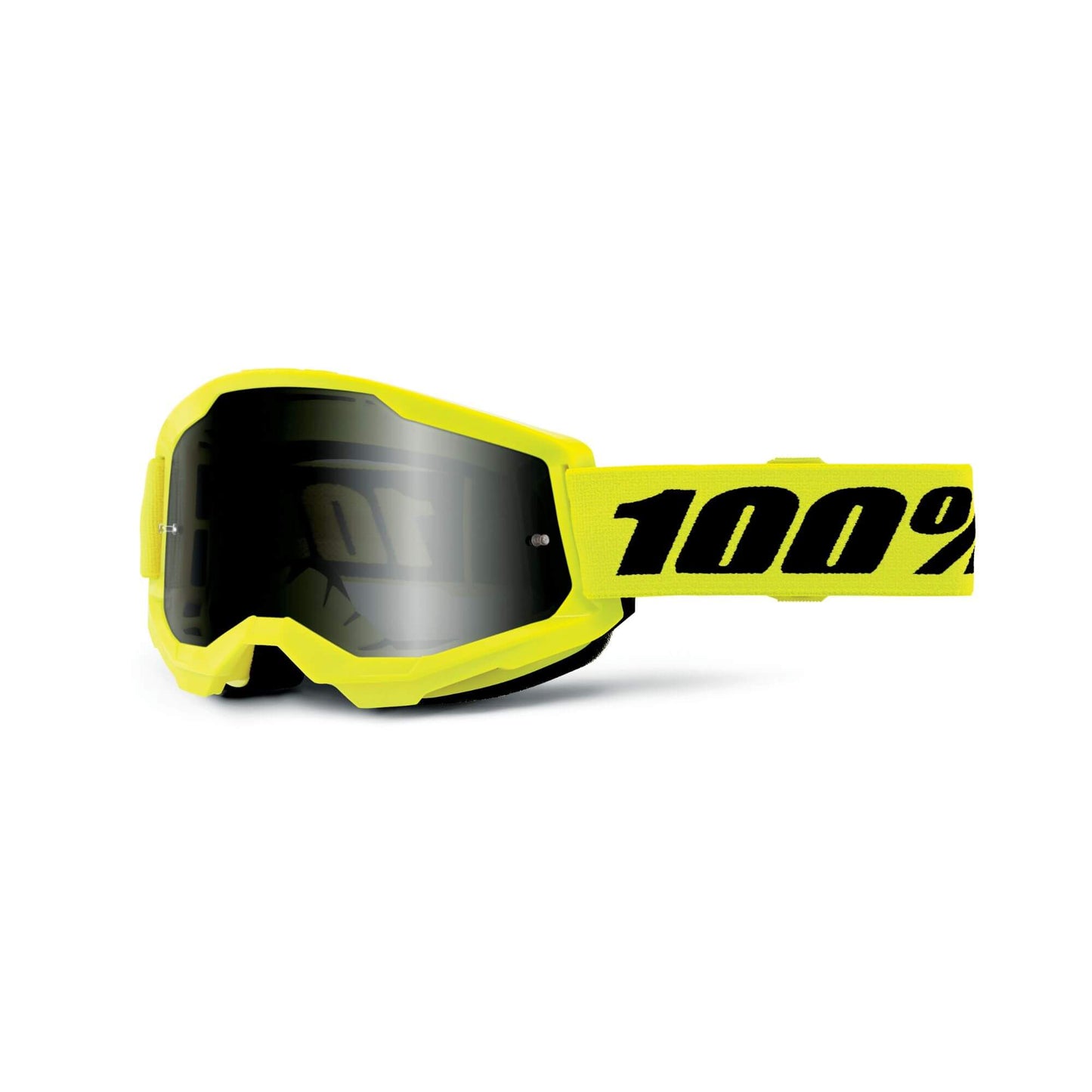 100% Strata 2 Sand Goggles-Neon Yellow-Smoke Lens-BRINK