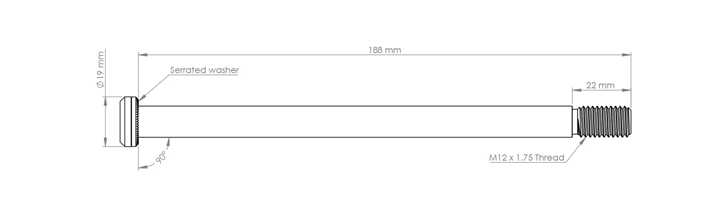 Burgtec 188mm x 12mm 1.75mm Pitch Rear Axle-BRINK