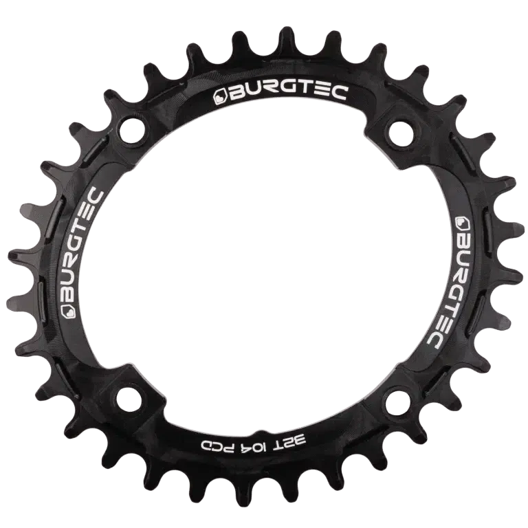 Burgtec 4-bolt 104mm BCD Oval Thick Thin Chainring-32T-Burgtec Black-BRINK